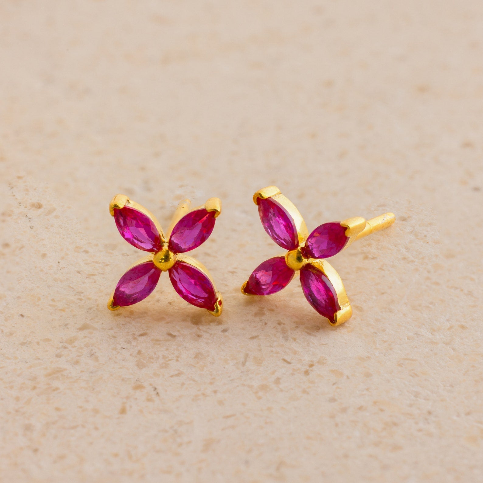 Birthstone Flower Studs