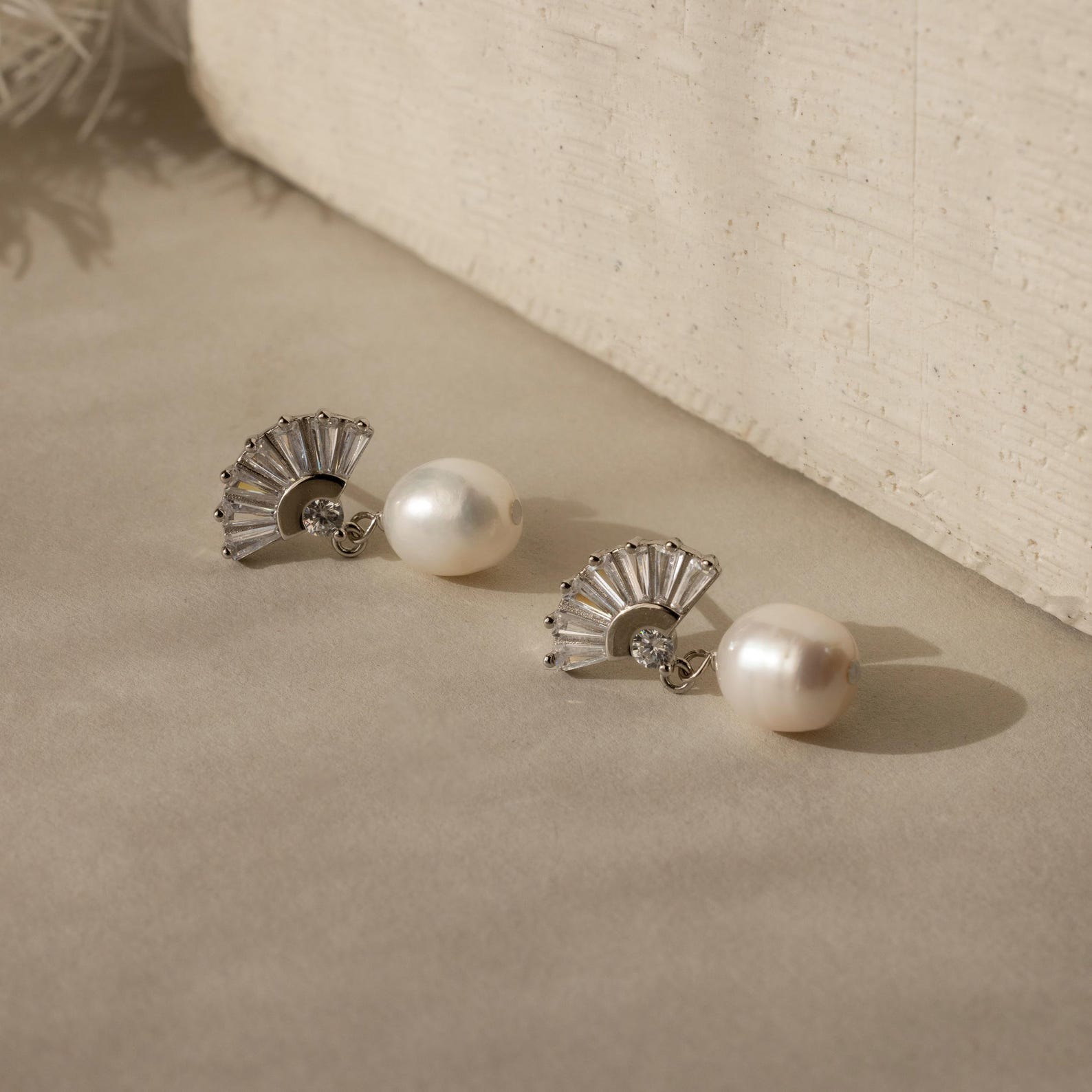 Art Deco Pearl Drop Earrings