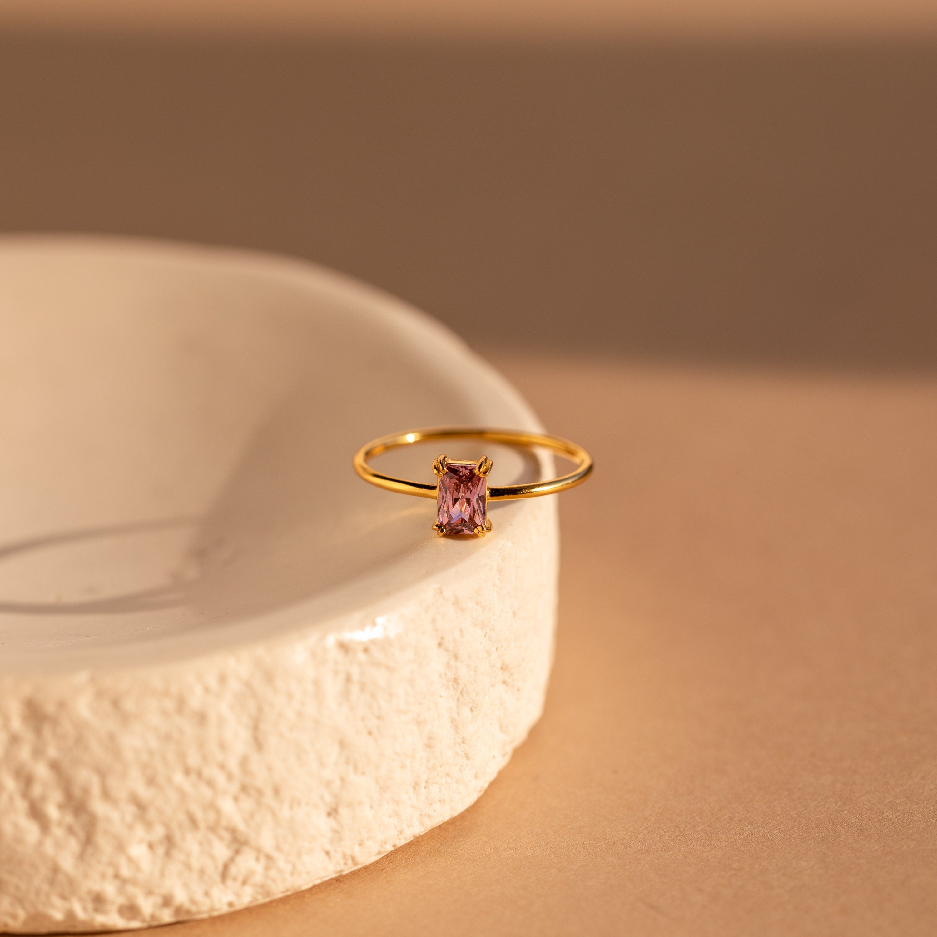 Blush Pink Emerald Ring