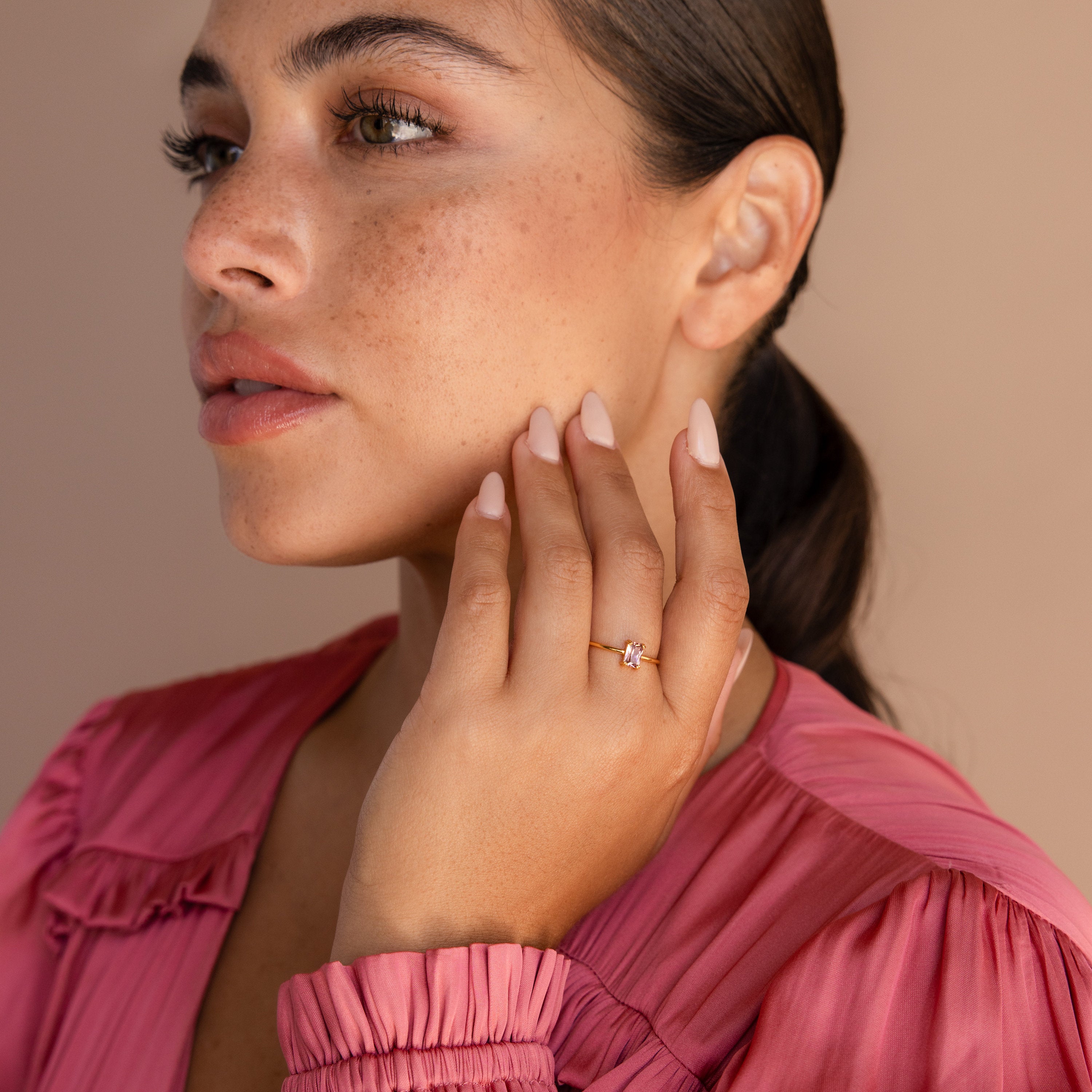 Blush Pink Emerald Ring