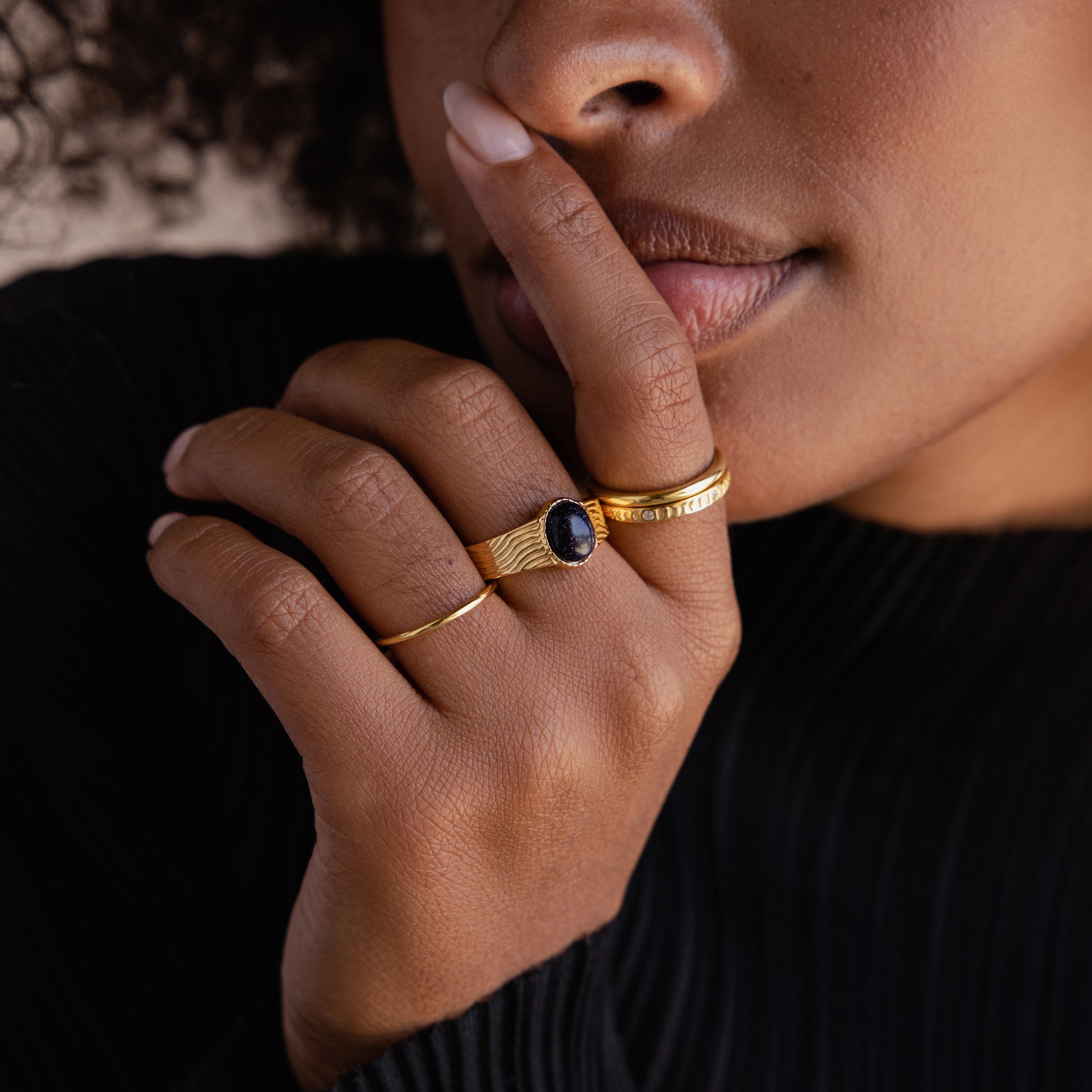 Celestial Black Signet Ring