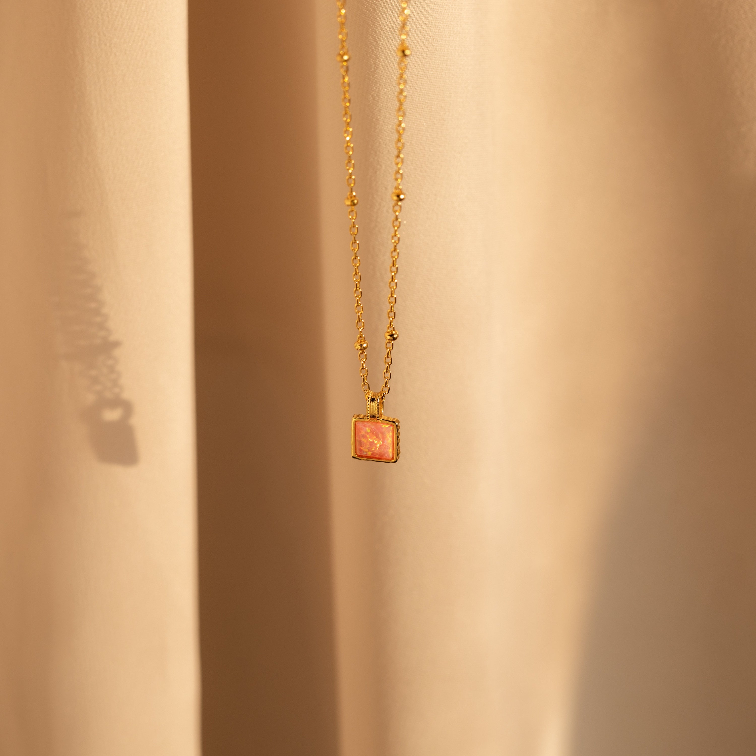 Pink Opal Pendant Necklace