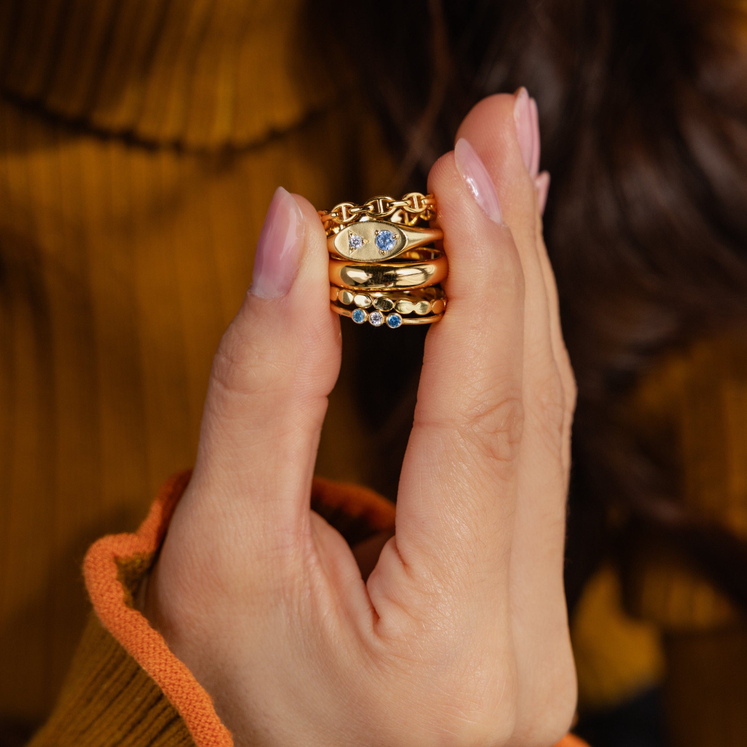 Mixed Birthstone Signet Ring