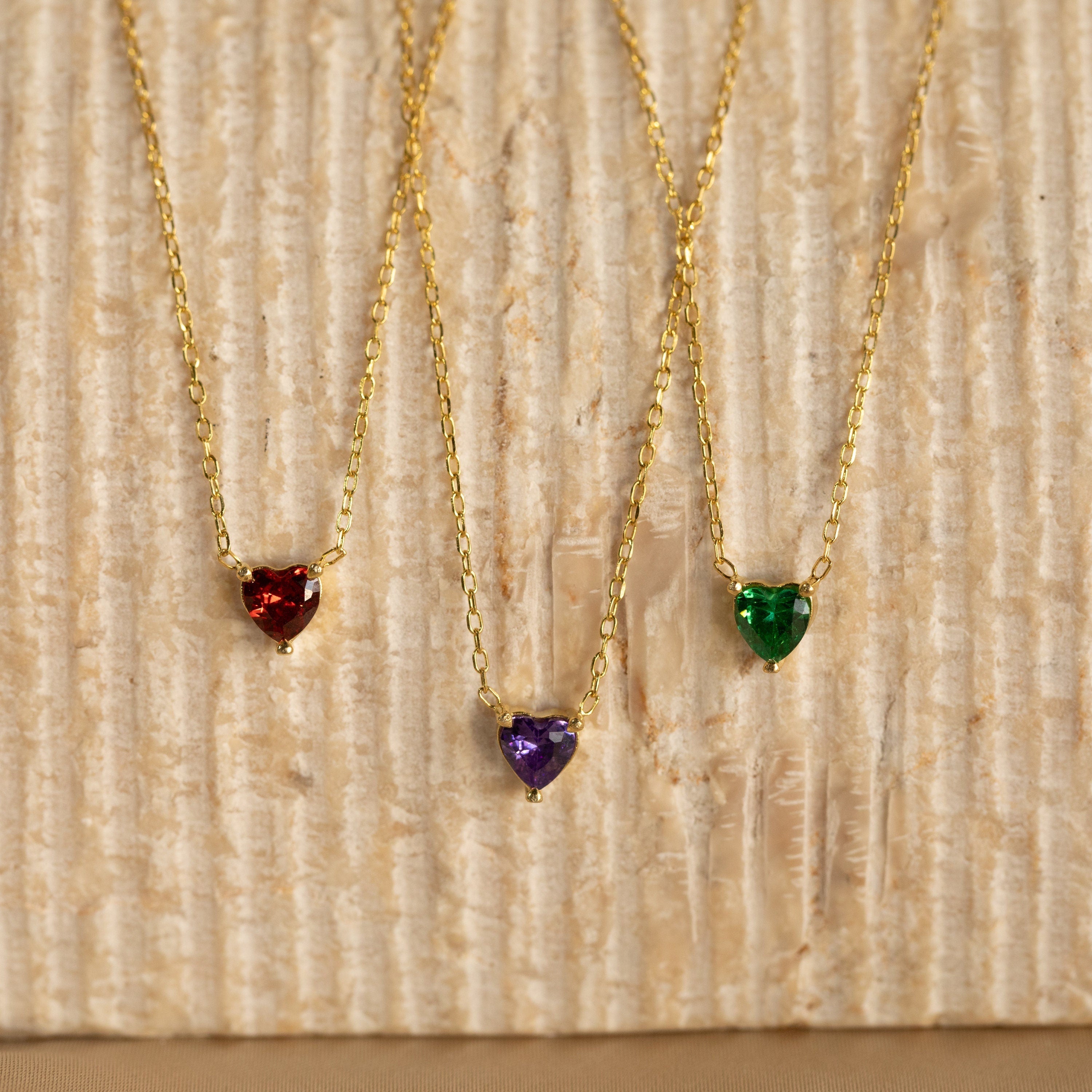 Heart Birthstone Necklace