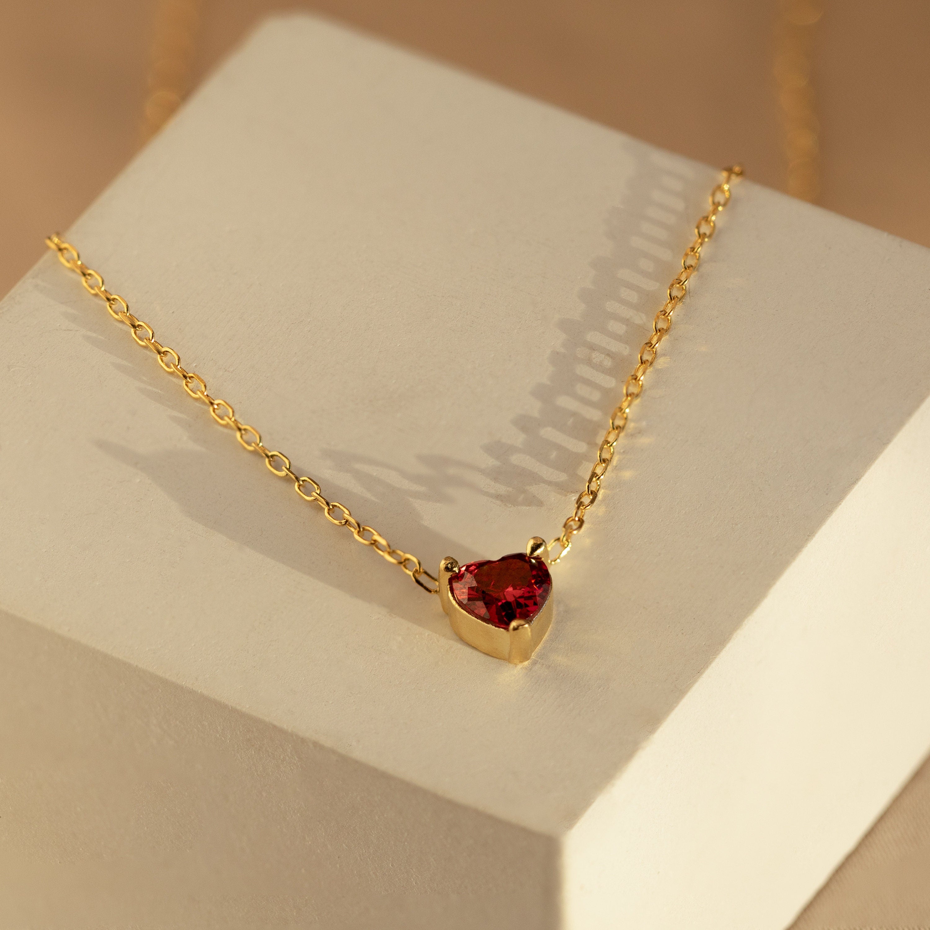 Heart Birthstone Necklace