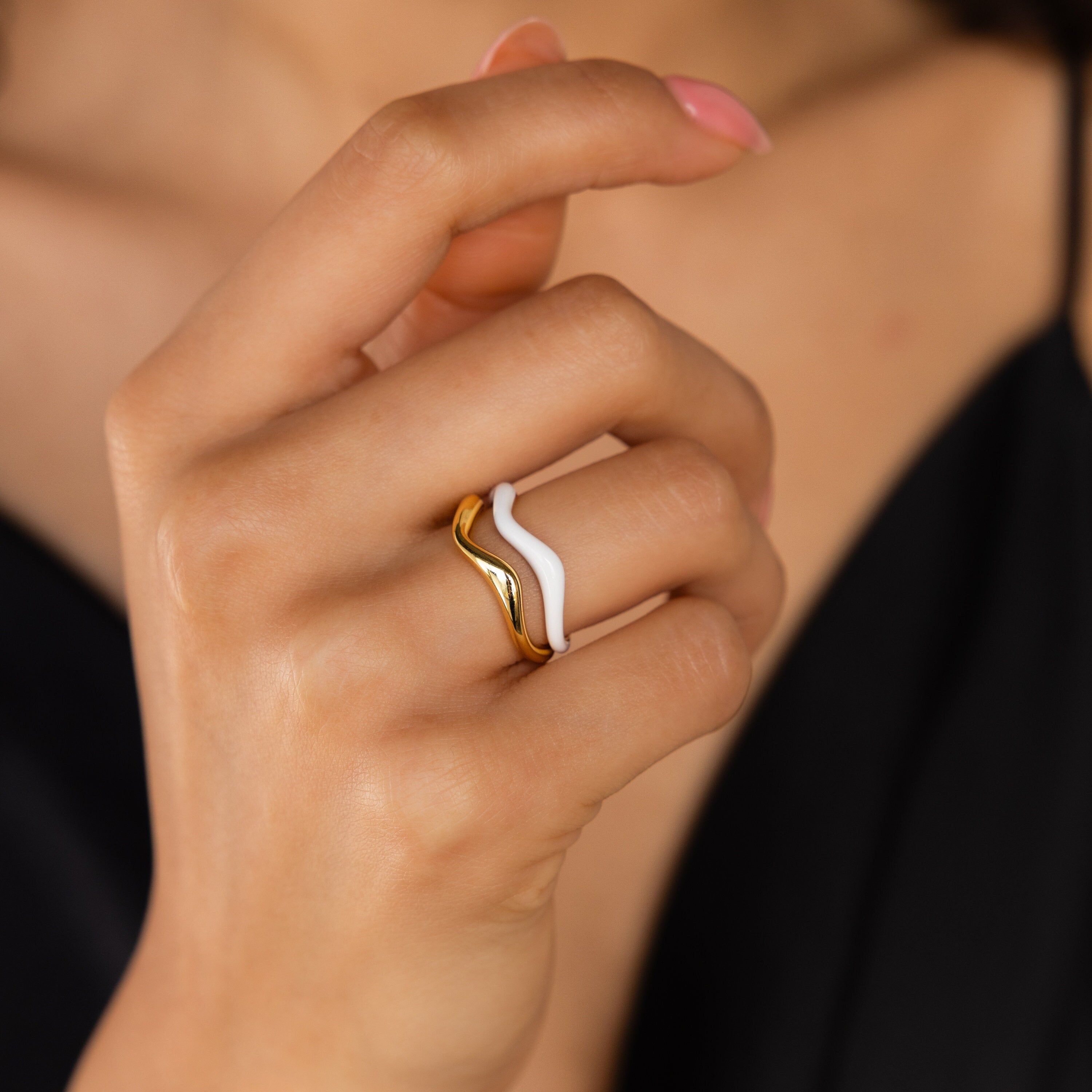 Duo Wave Ring Set