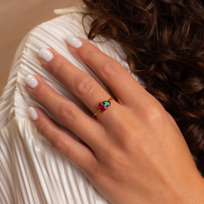 Toi et Moi Birthstone Ring