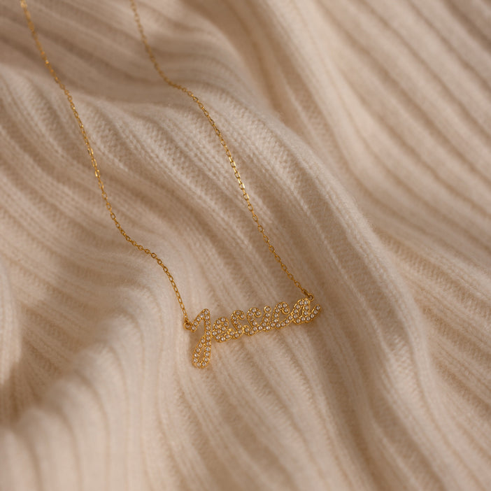 Pave Handwriting Necklace