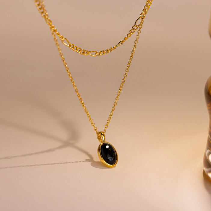 Onyx Figaro Duo Necklace