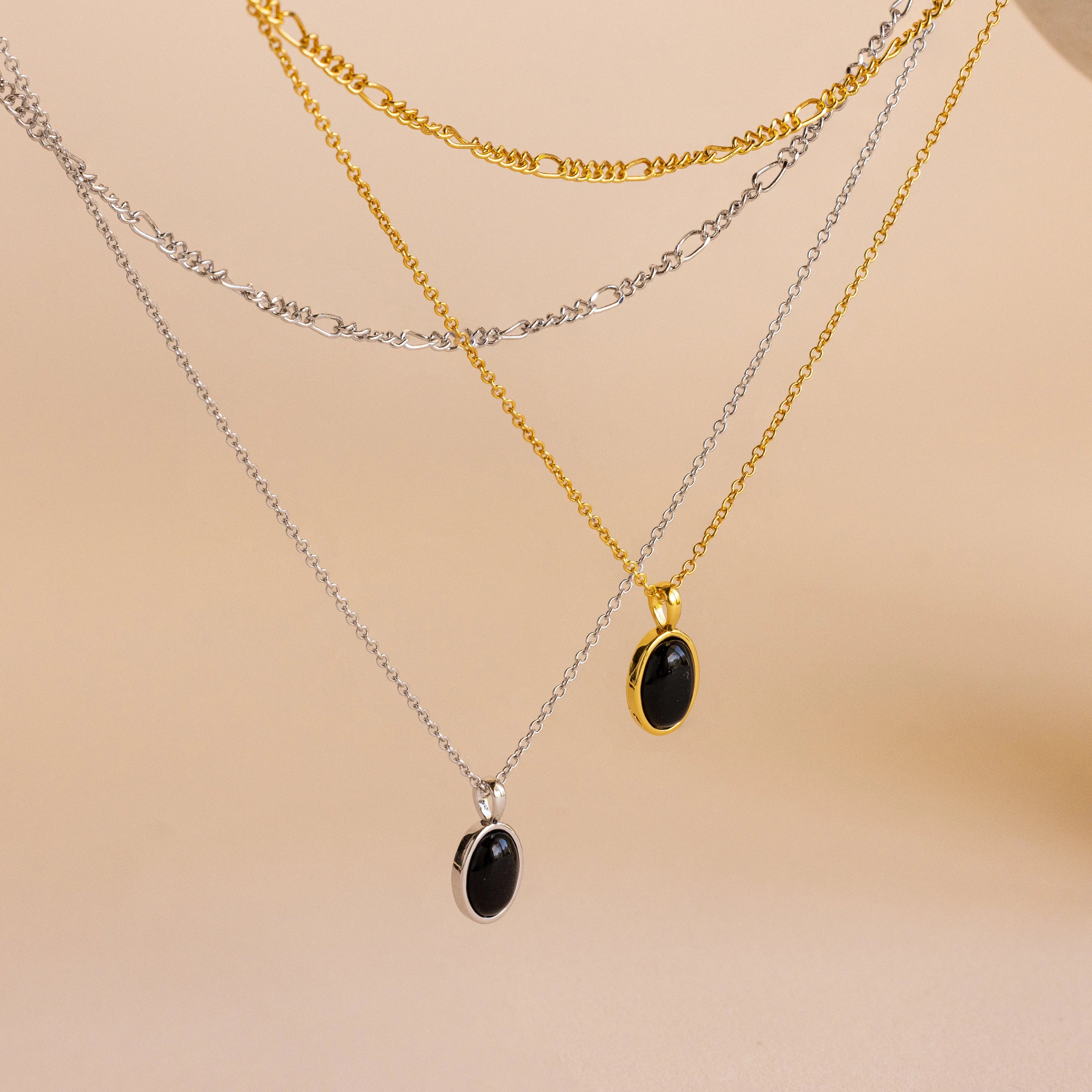 Onyx Figaro Duo Necklace