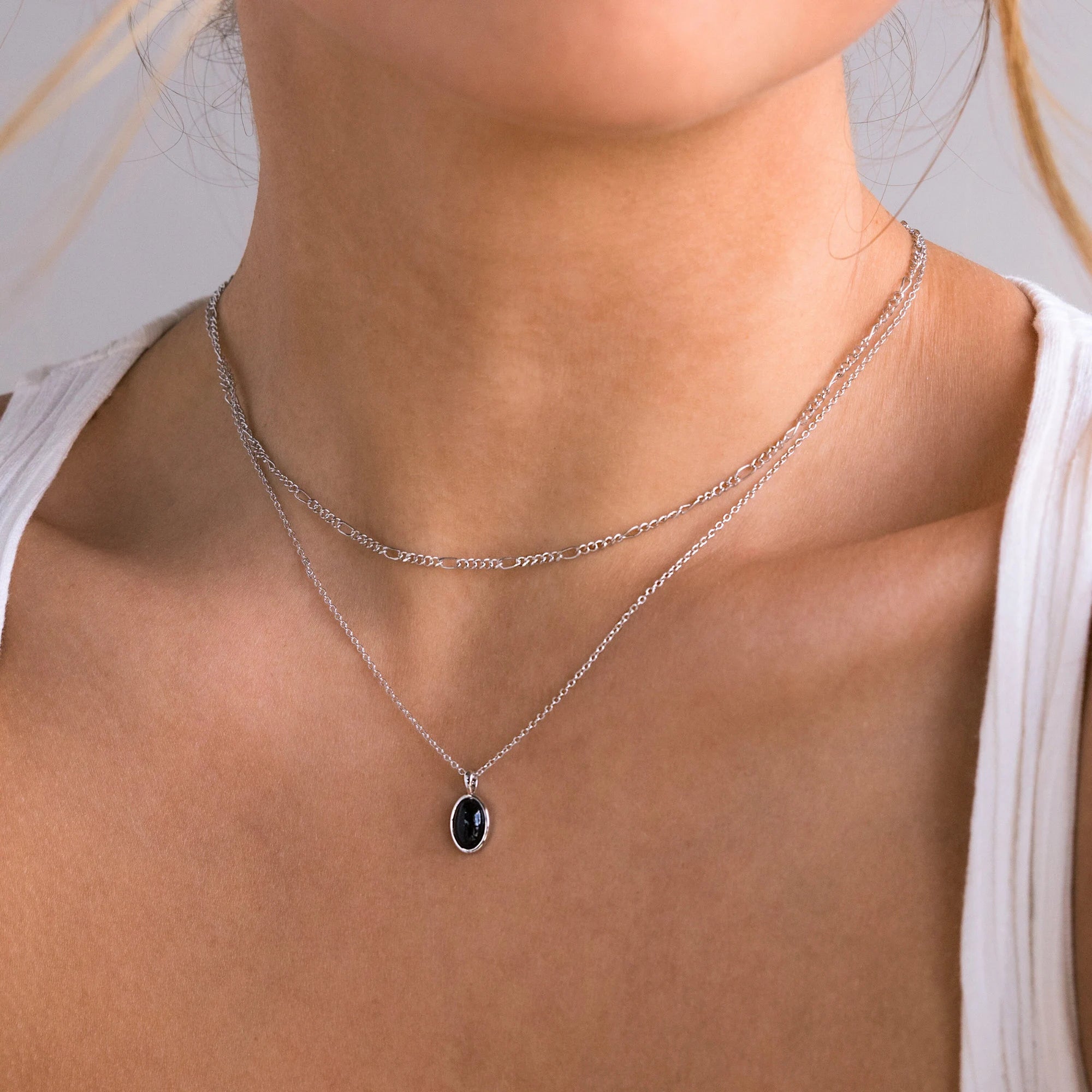 Onyx Figaro Duo Necklace