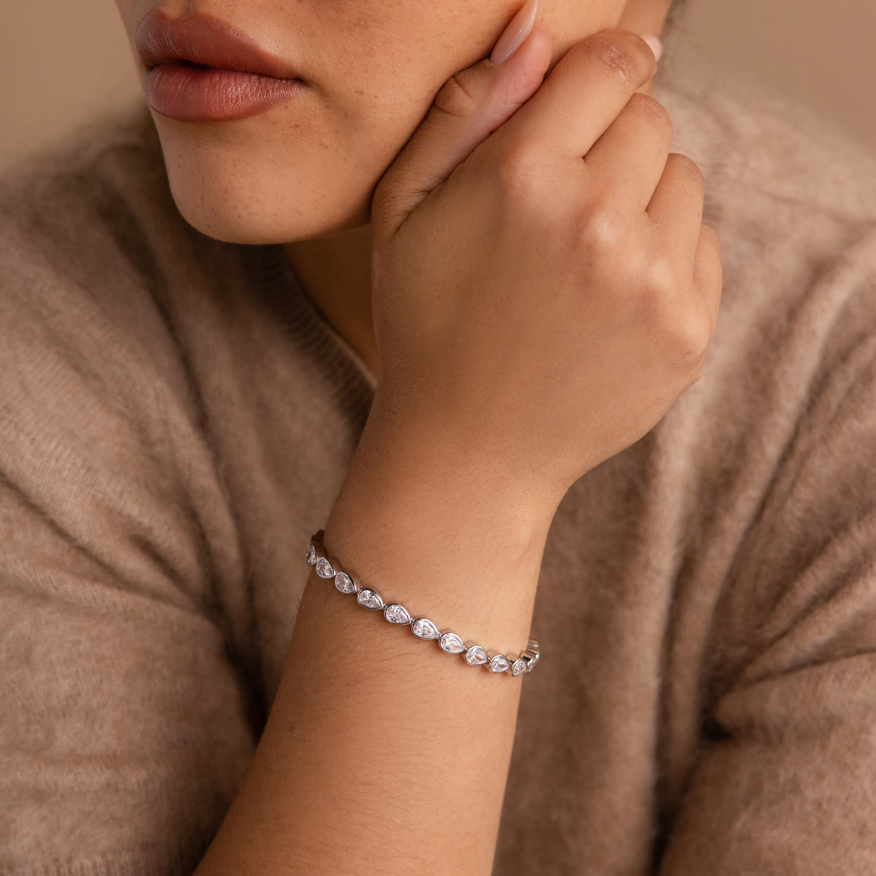 Pear Diamond Tennis Bracelet