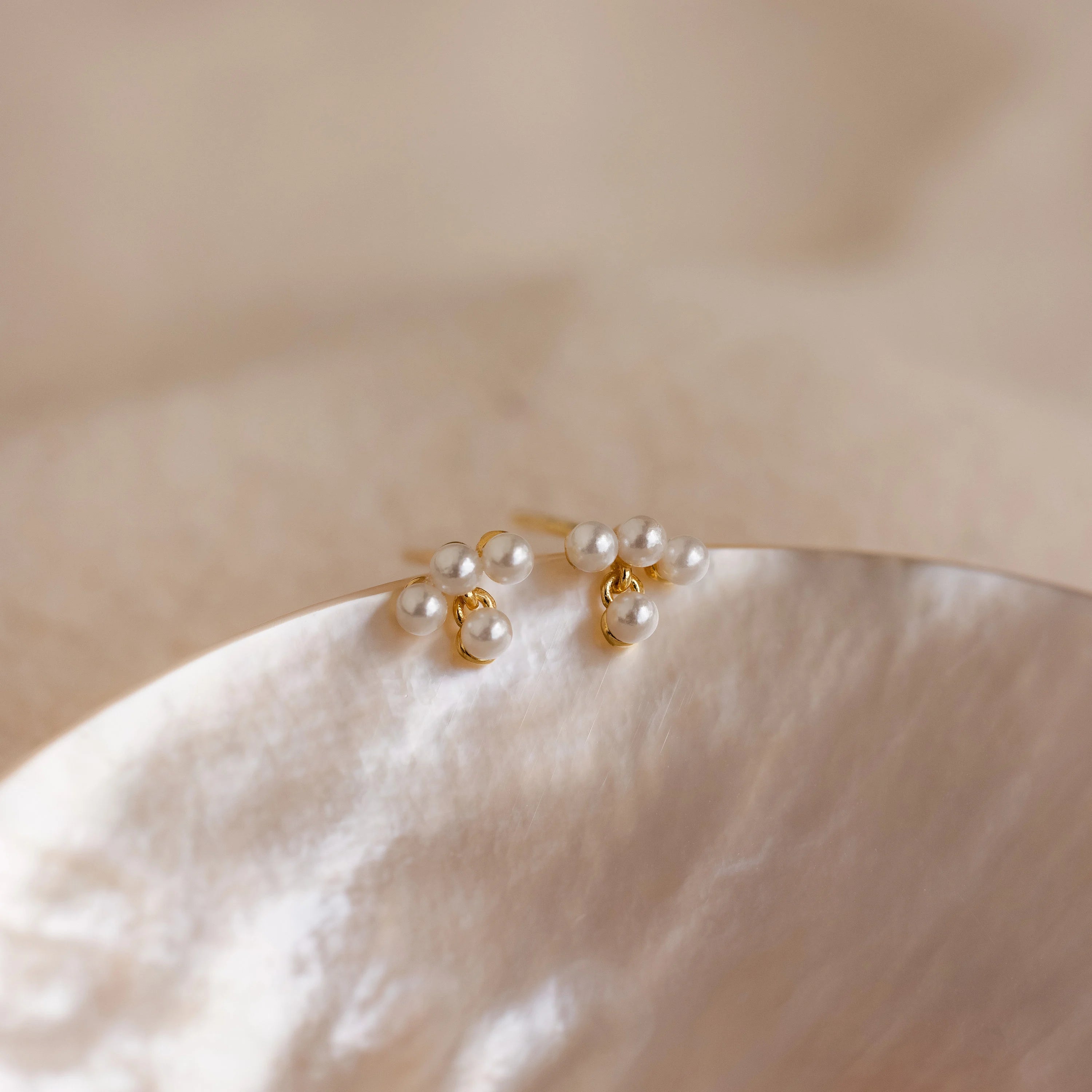 Pearl Cluster Drop Studs