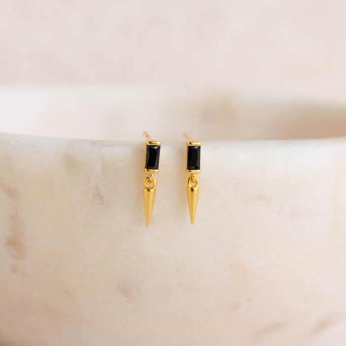 Onyx Dagger Drop Earrings