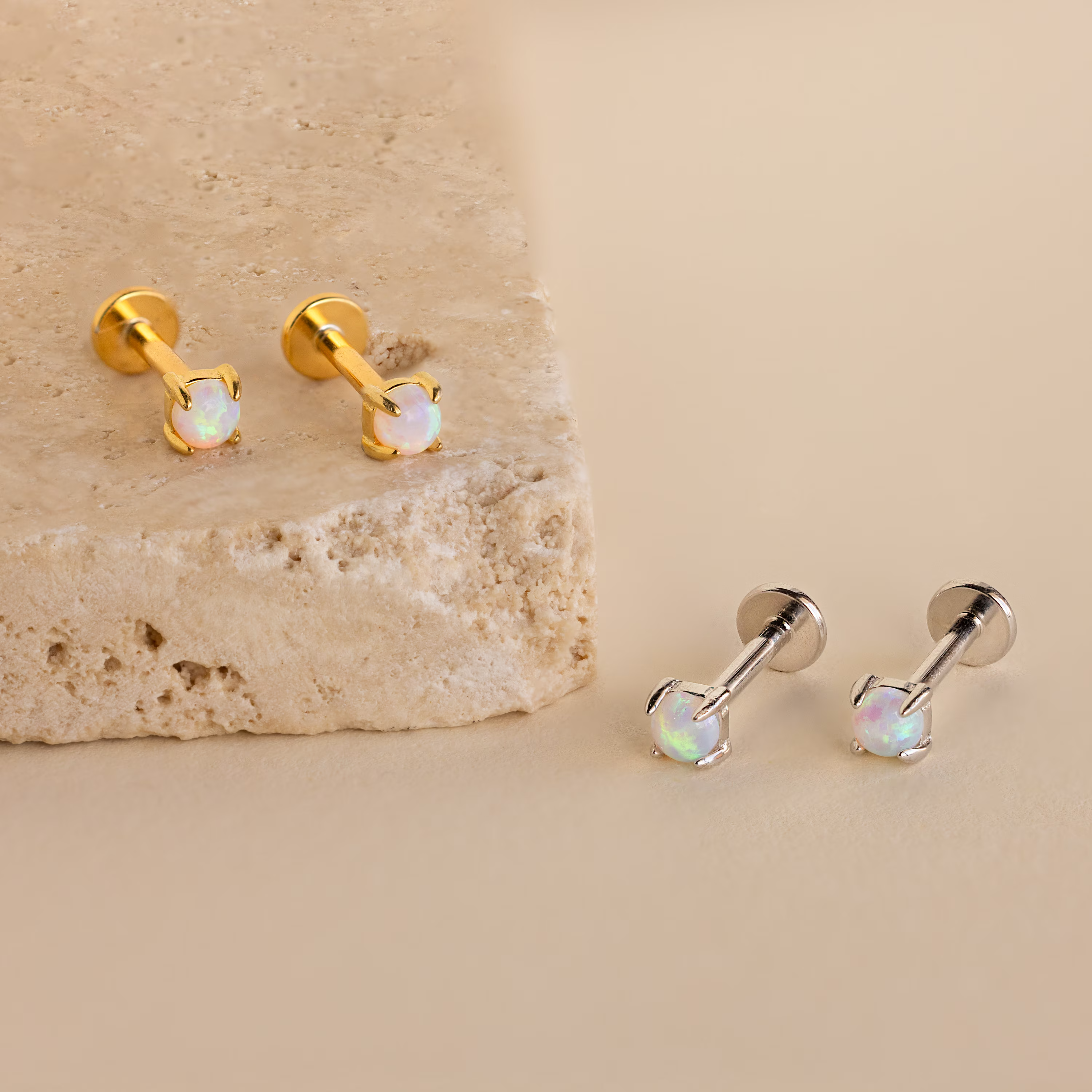 Opal Flat Back Studs