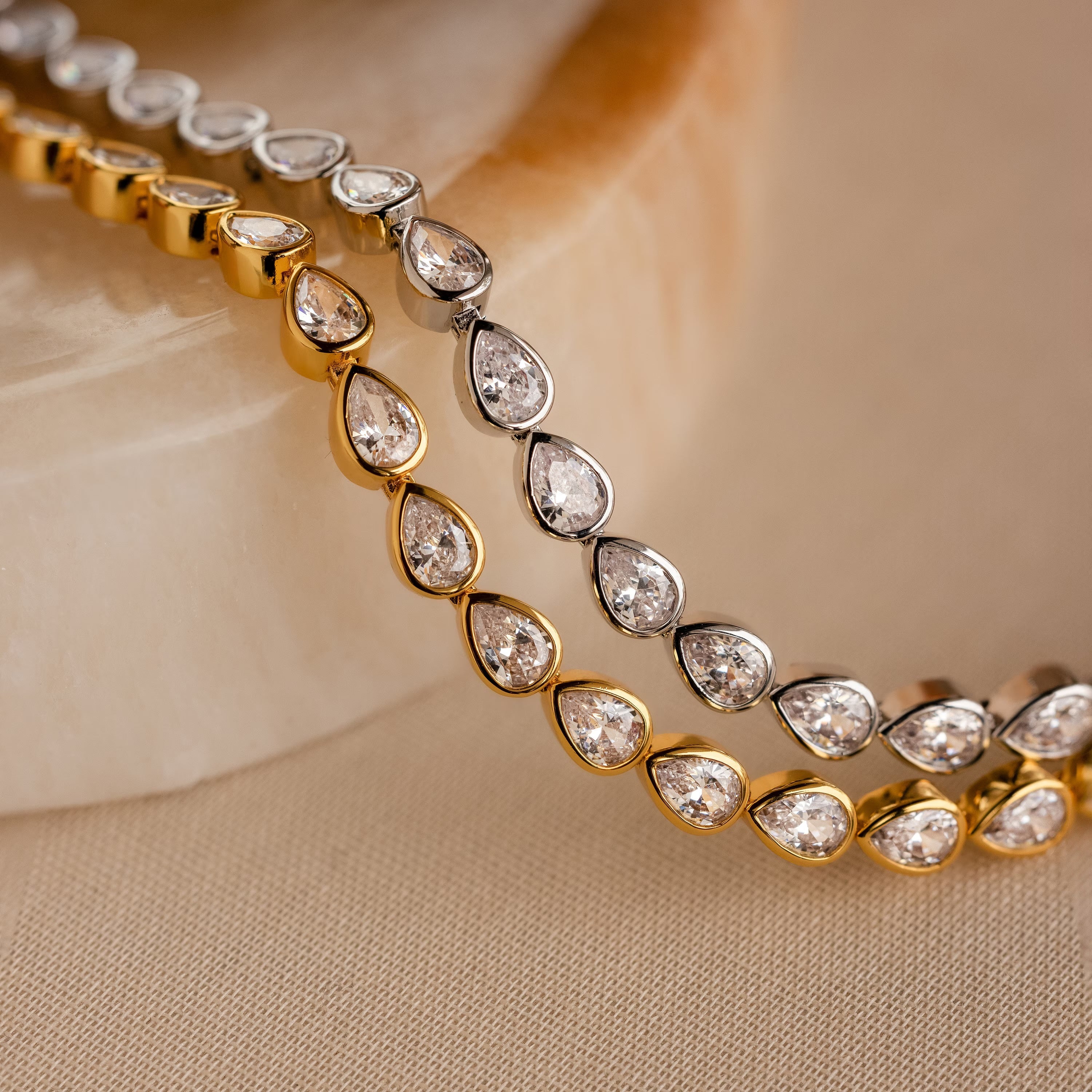 Pear Diamond Tennis Bracelet