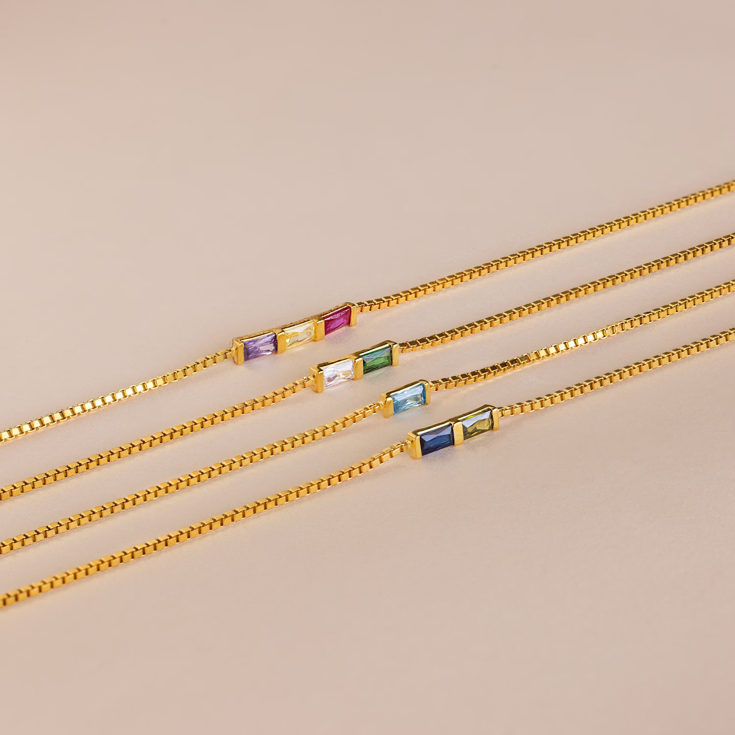 Multiple Baguette Birthstone Bracelet