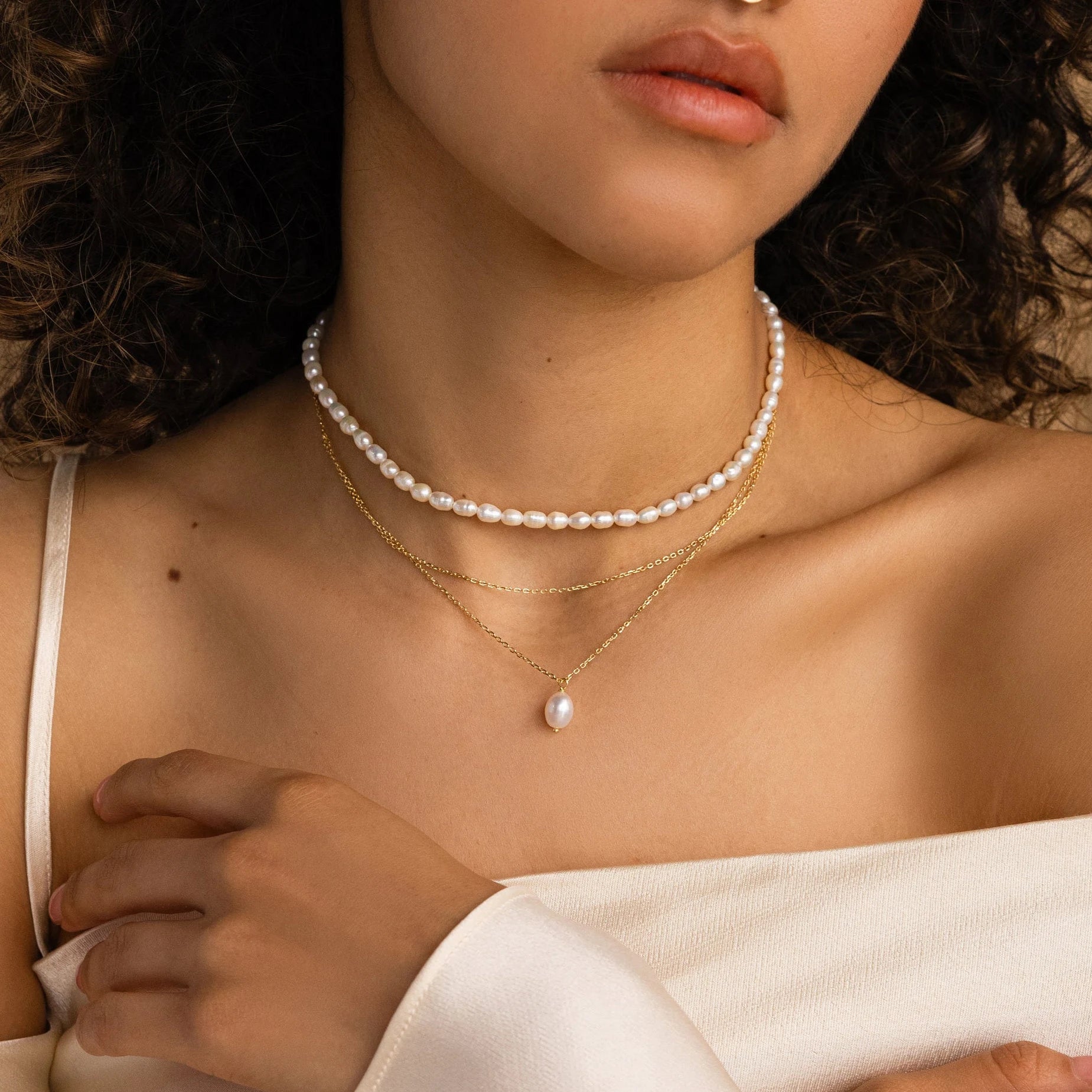 Duo Chain Pearl Necklace