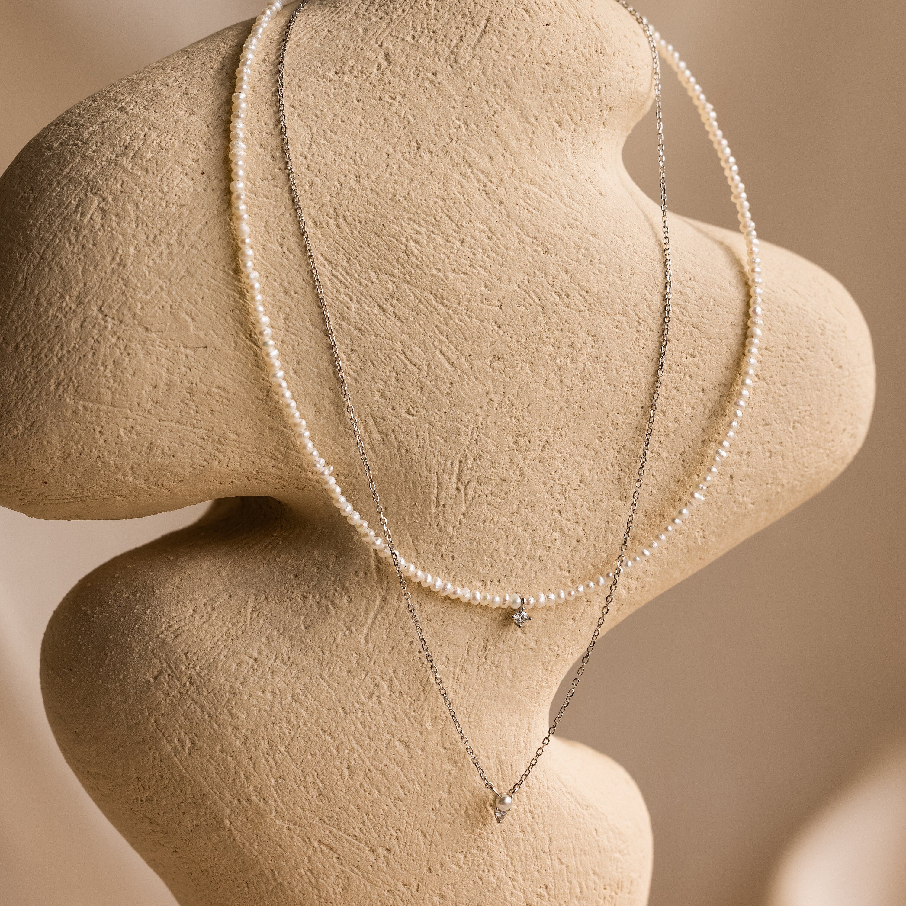 Pearl & Diamond Duo Necklace