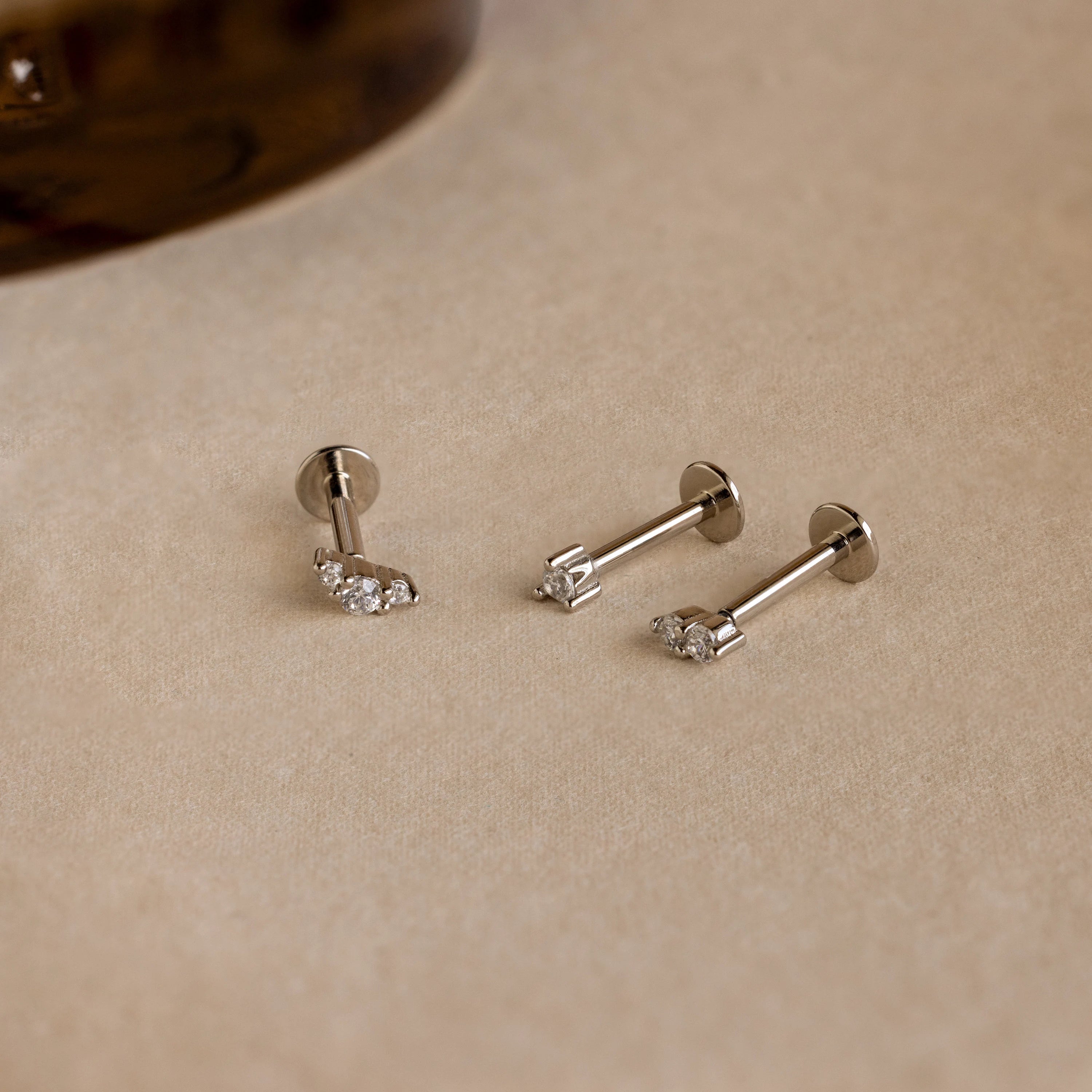 Tiny Diamond Flatback Studs Set