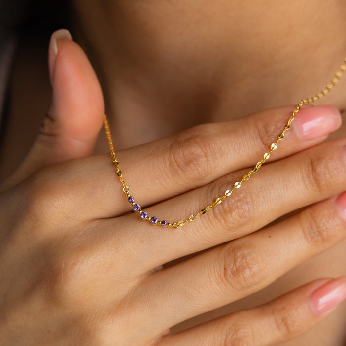 Lace Birthstone Necklace