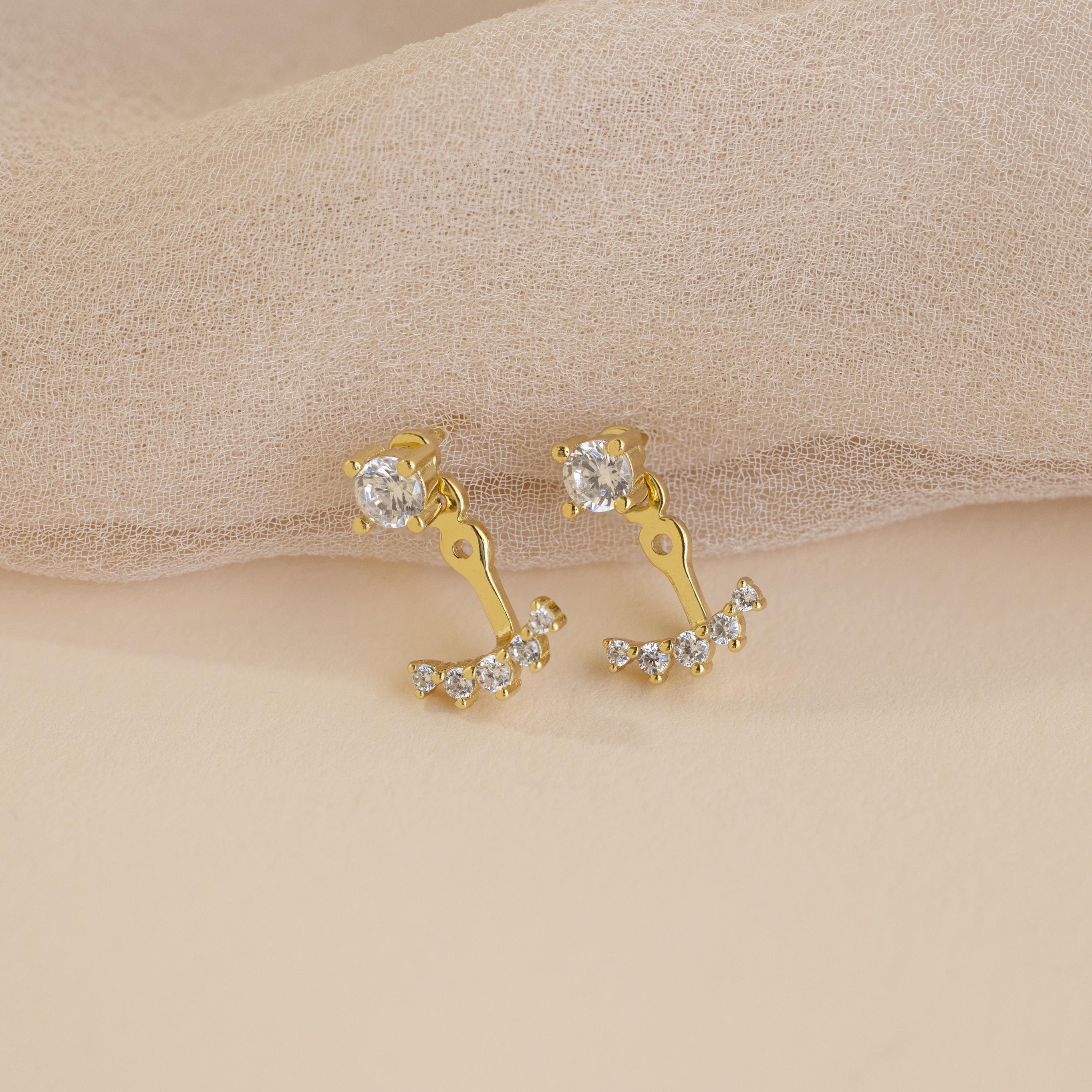 Round Diamond Ear Jackets