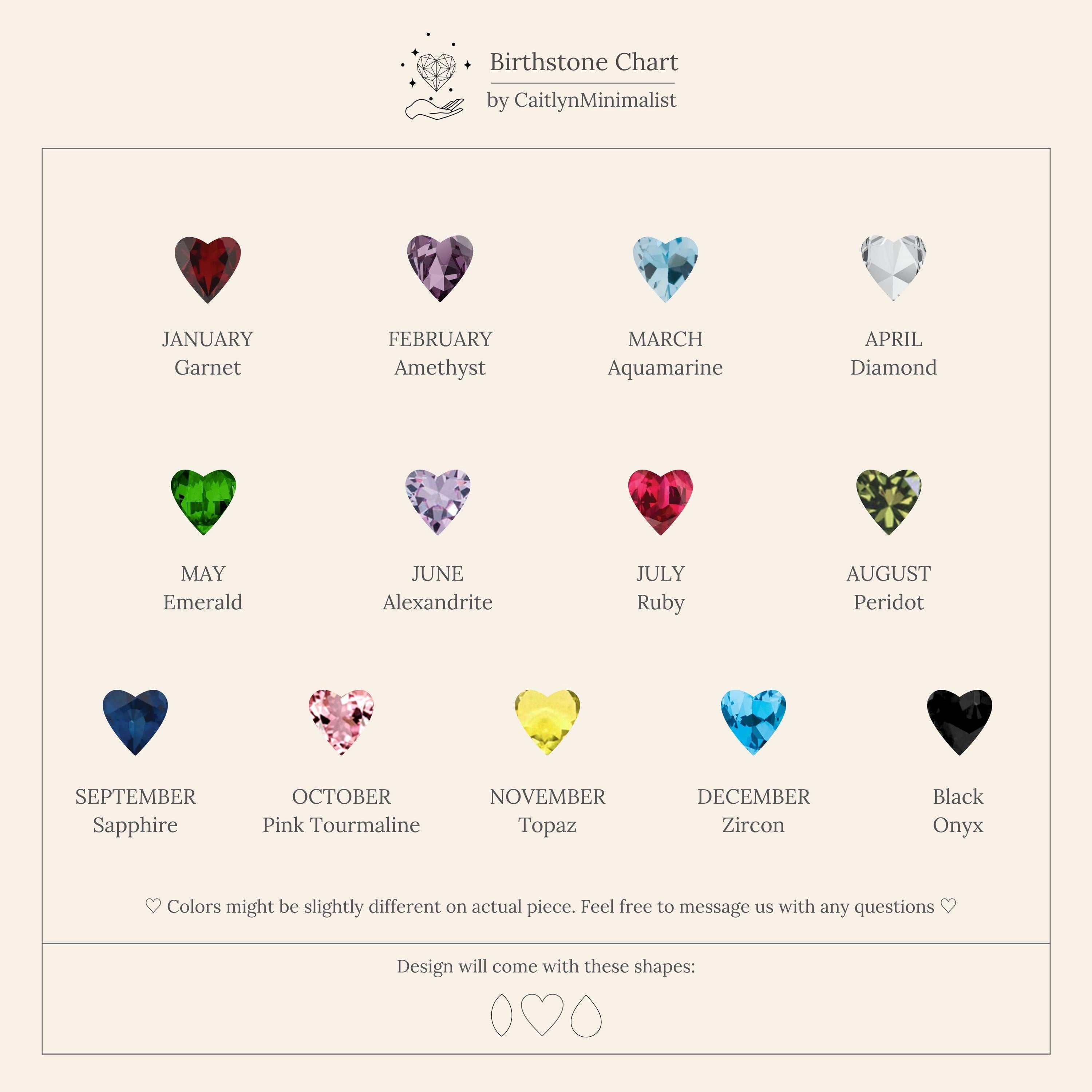 Mixed Birthstone Heart Necklace