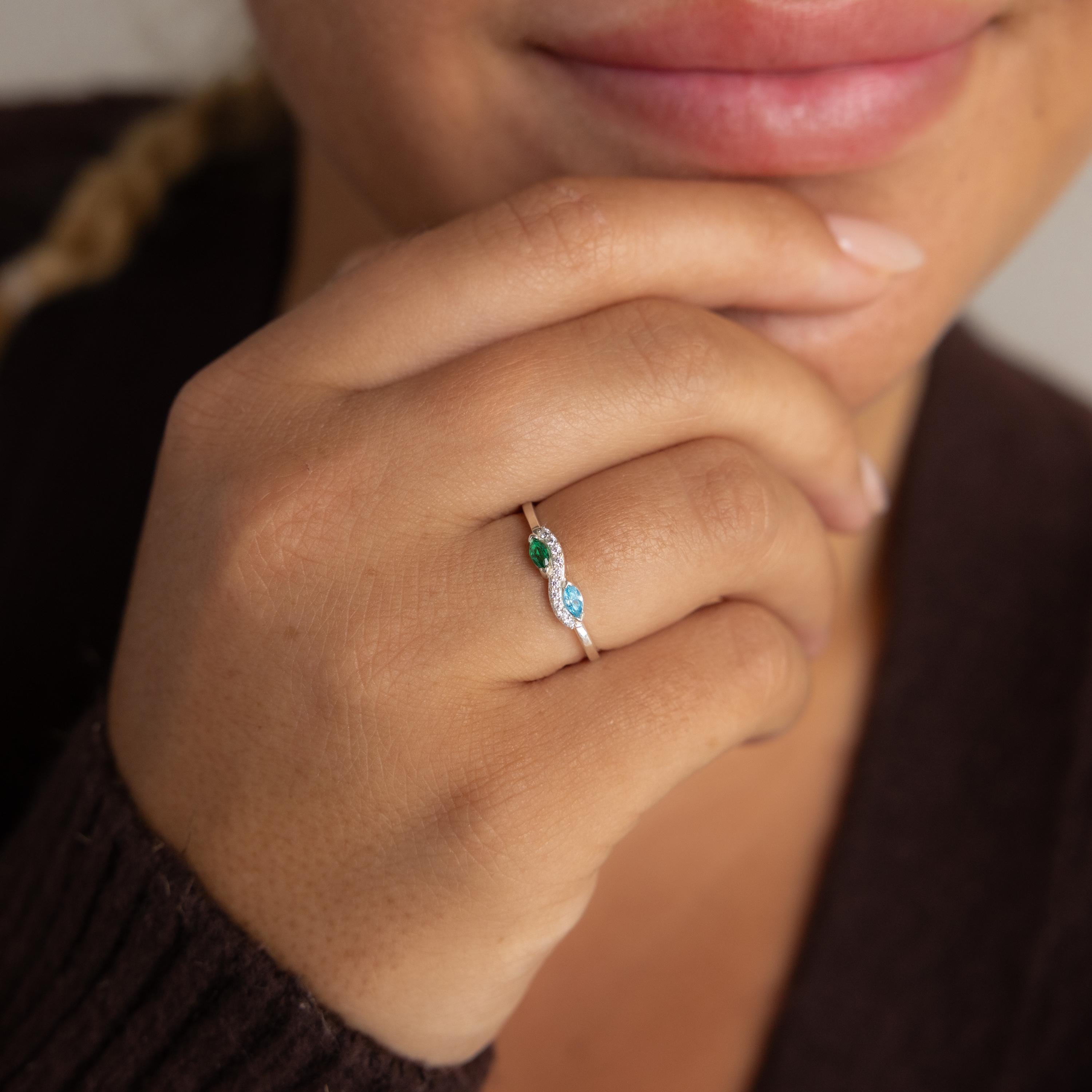 Infinity Marquise Birthstone Ring