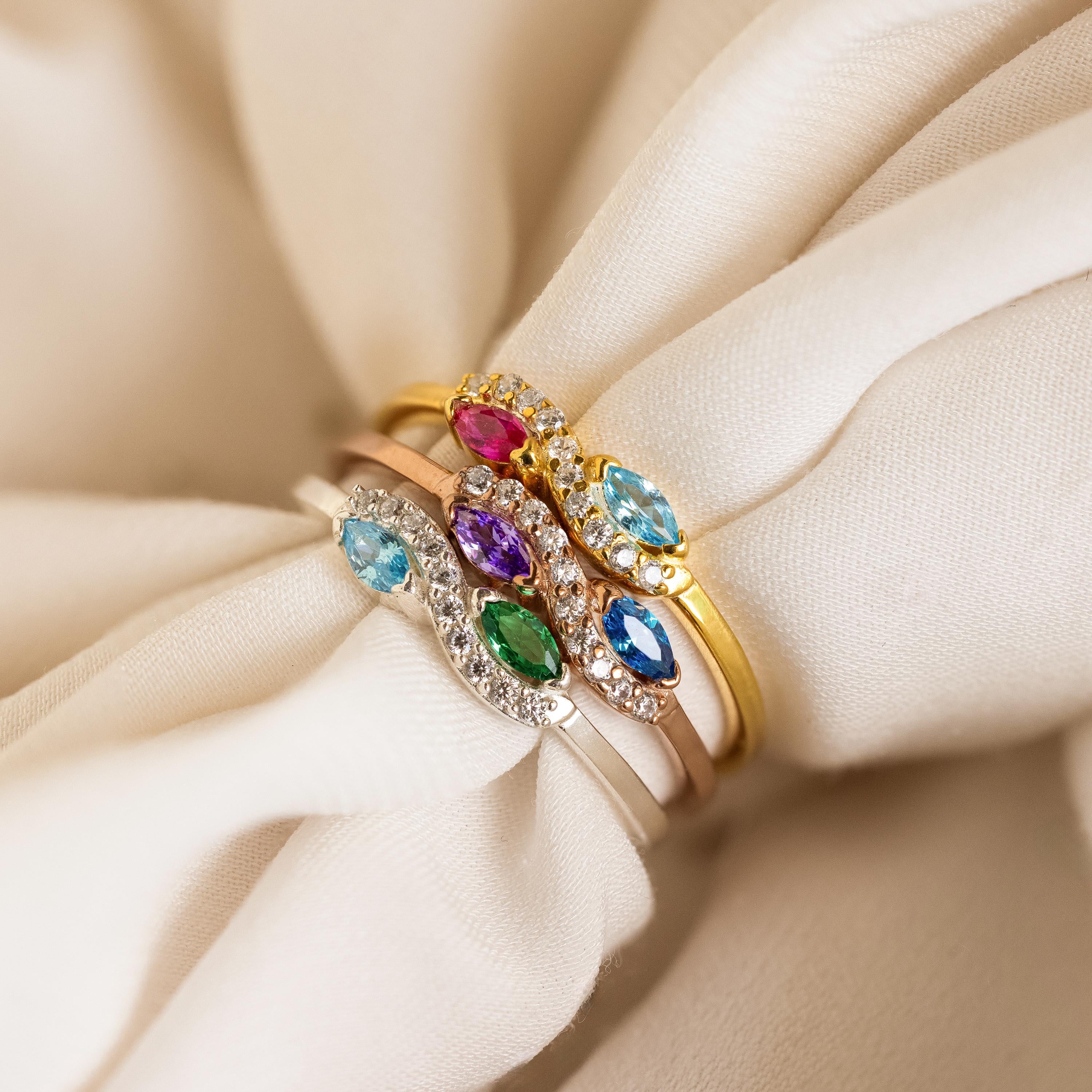 Infinity Marquise Birthstone Ring