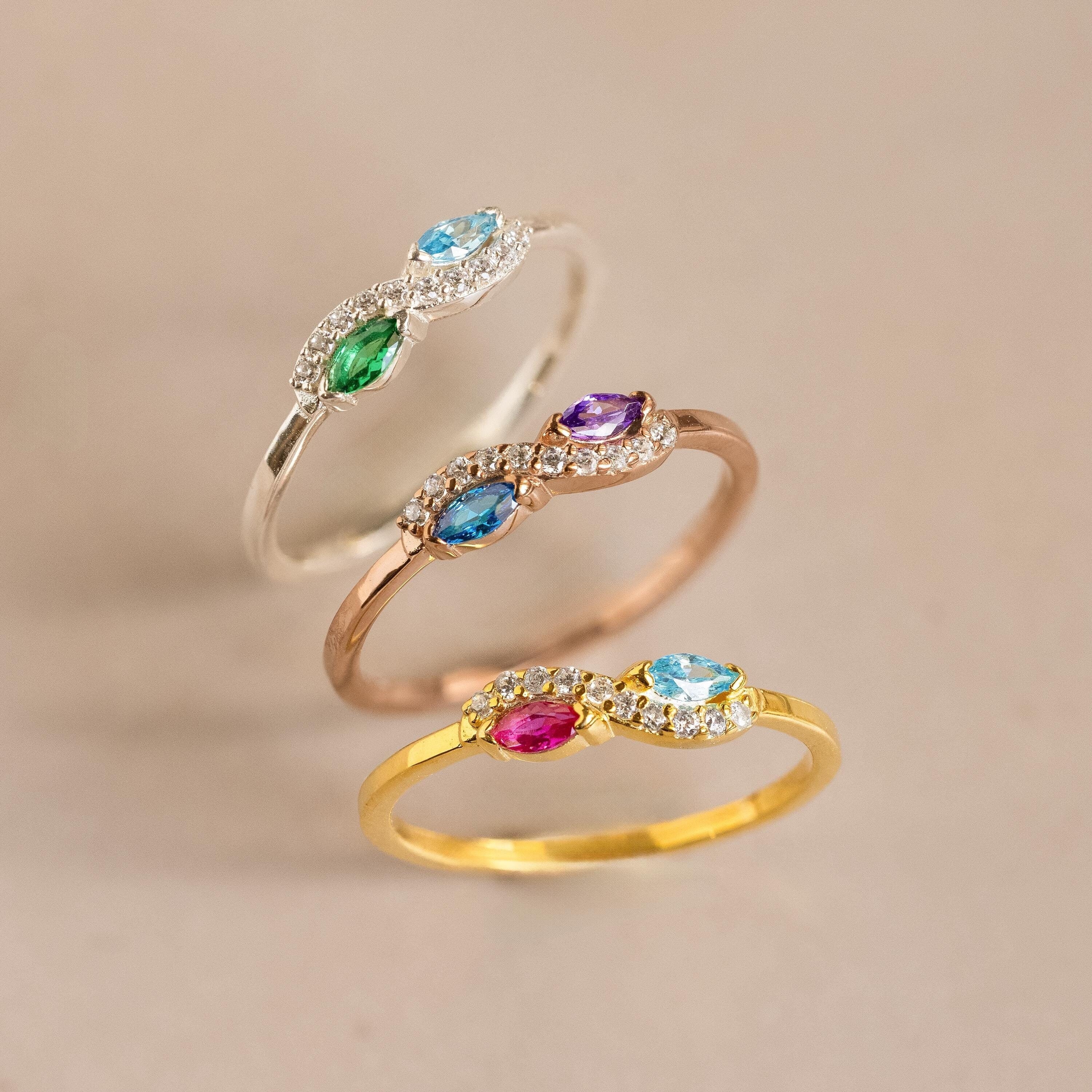 Infinity Marquise Birthstone Ring