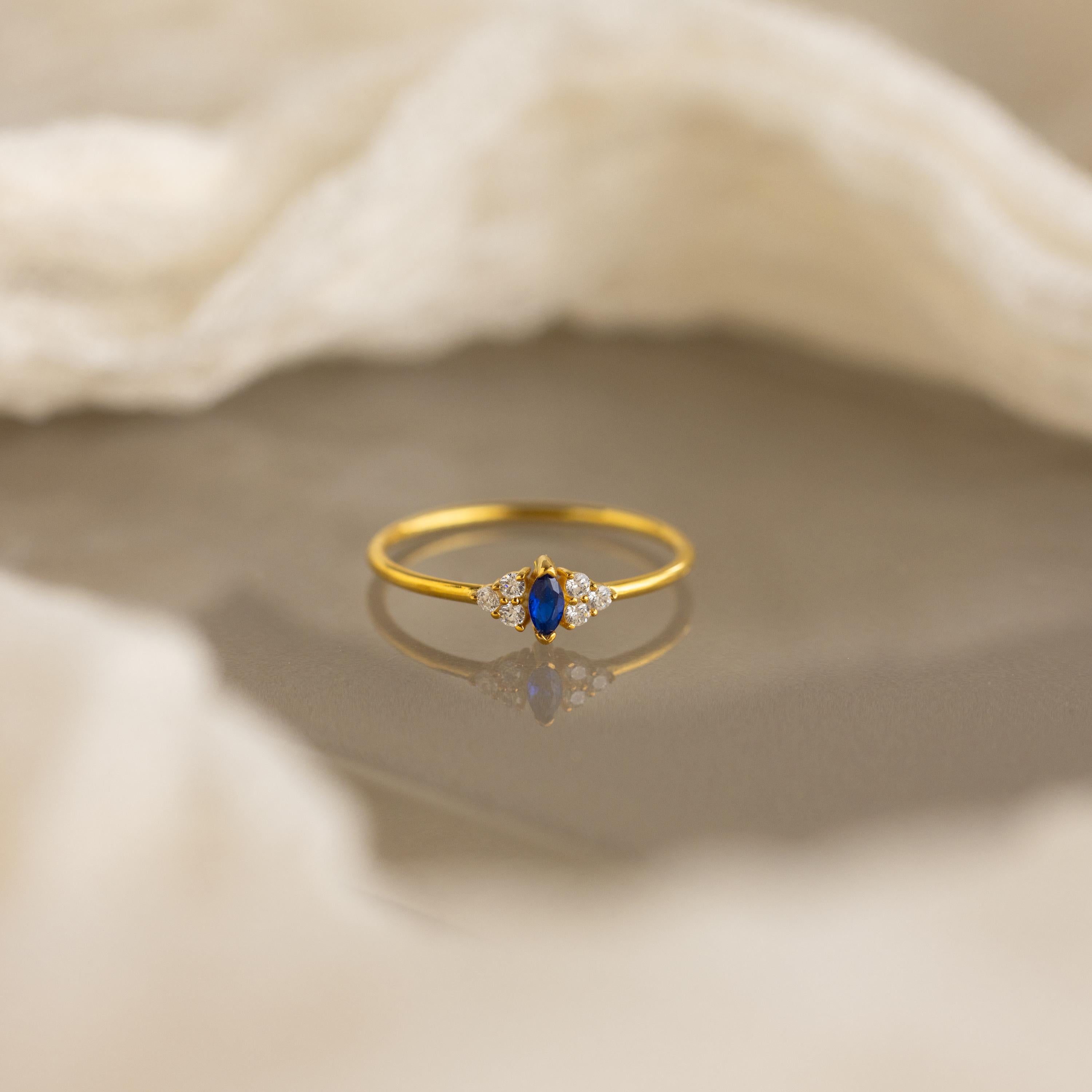 Tiny Marquise Birthstone Ring