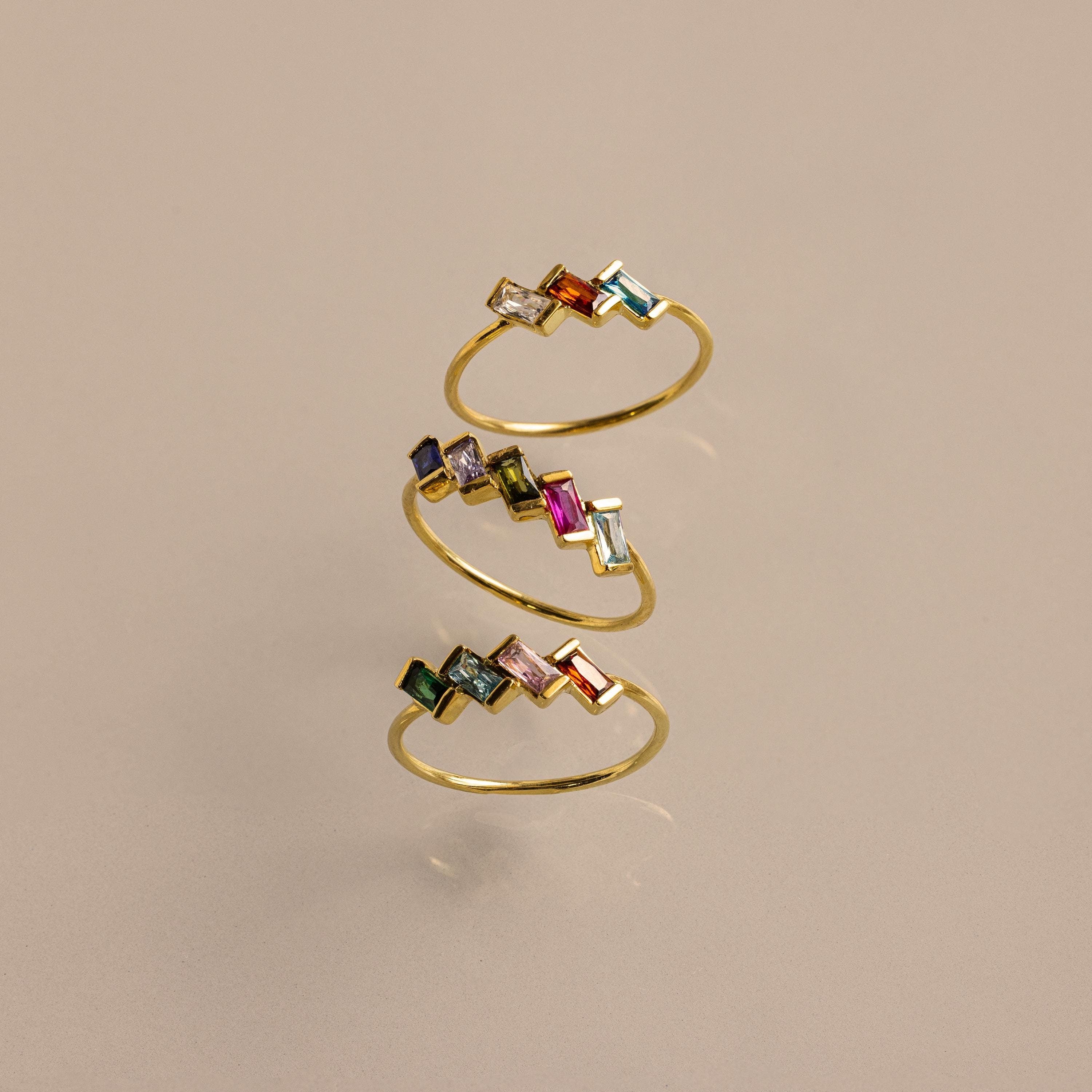 Multiple Baguette Birthstone Ring