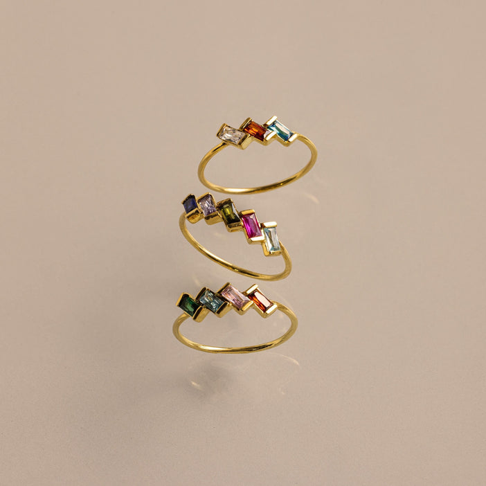 Multiple Baguette Birthstone Ring