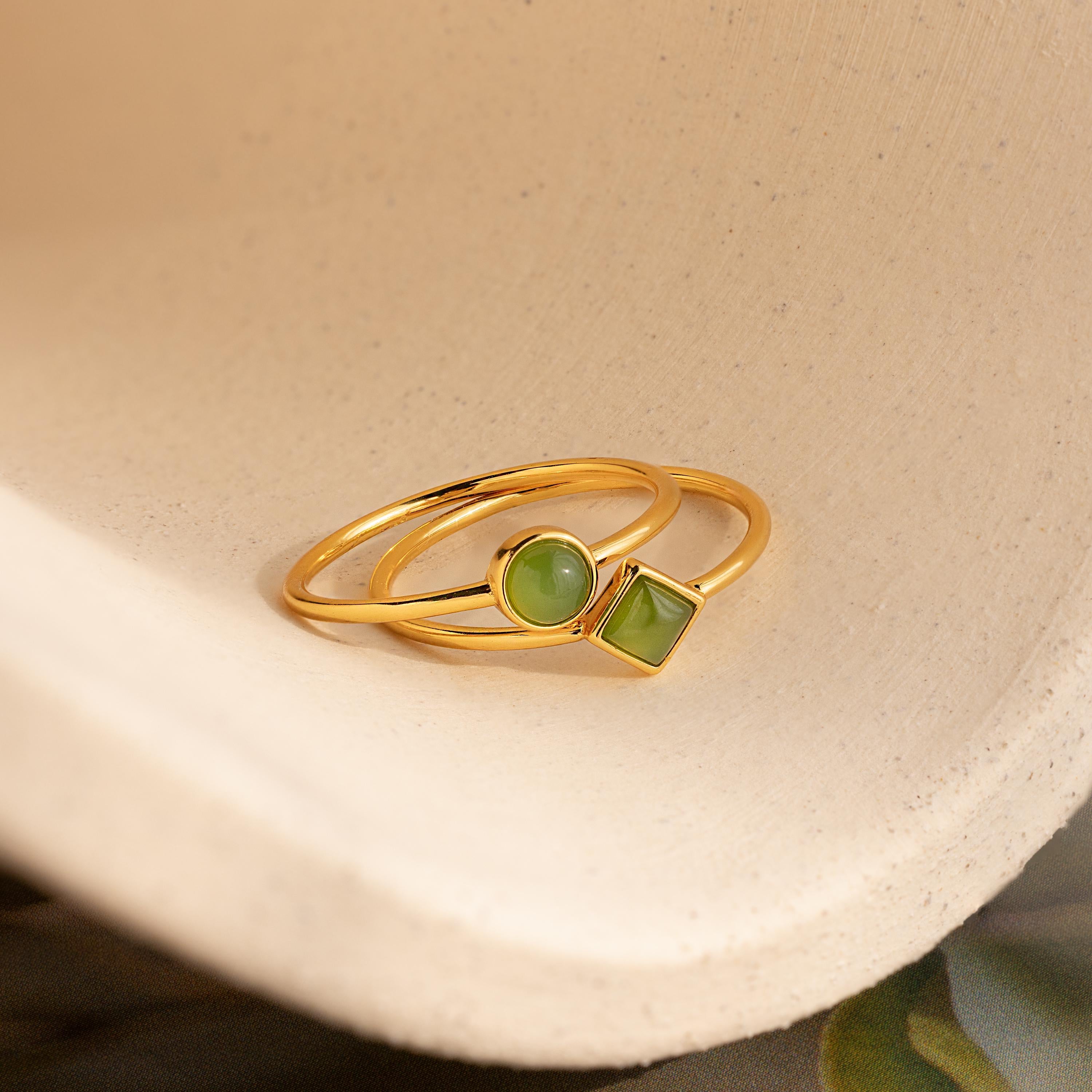 Dainty Jade Ring Set