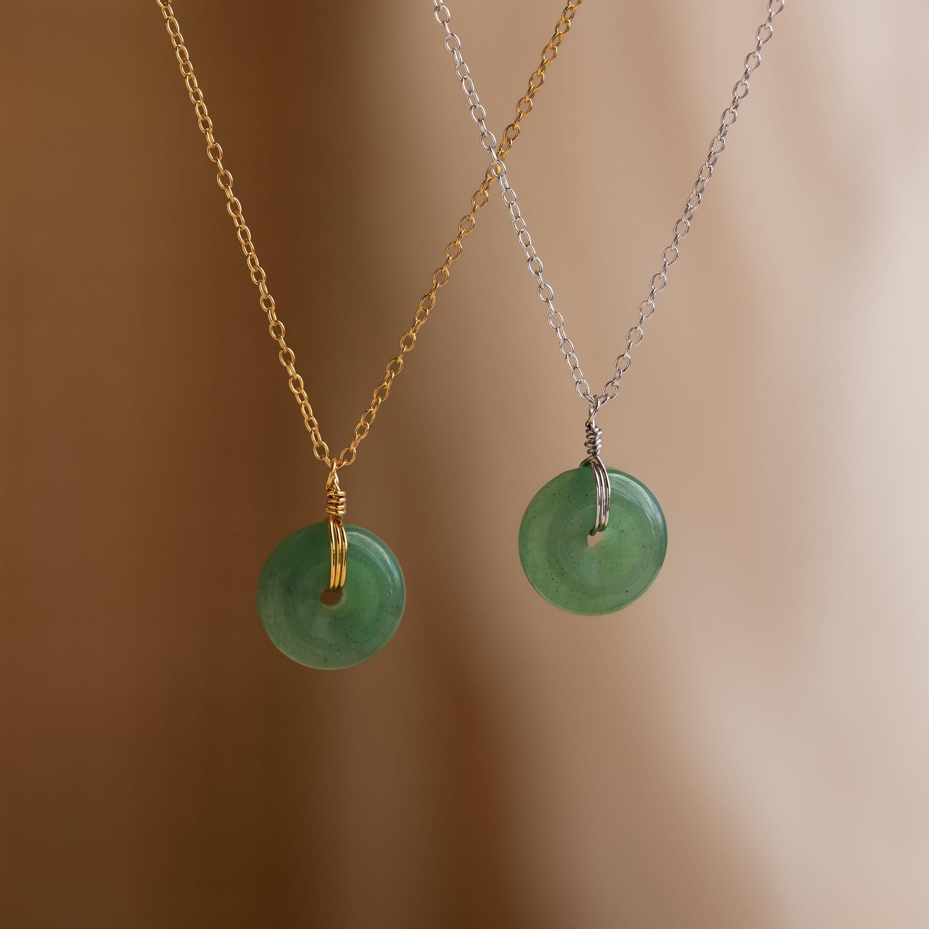 Round Jade Pendant Necklace