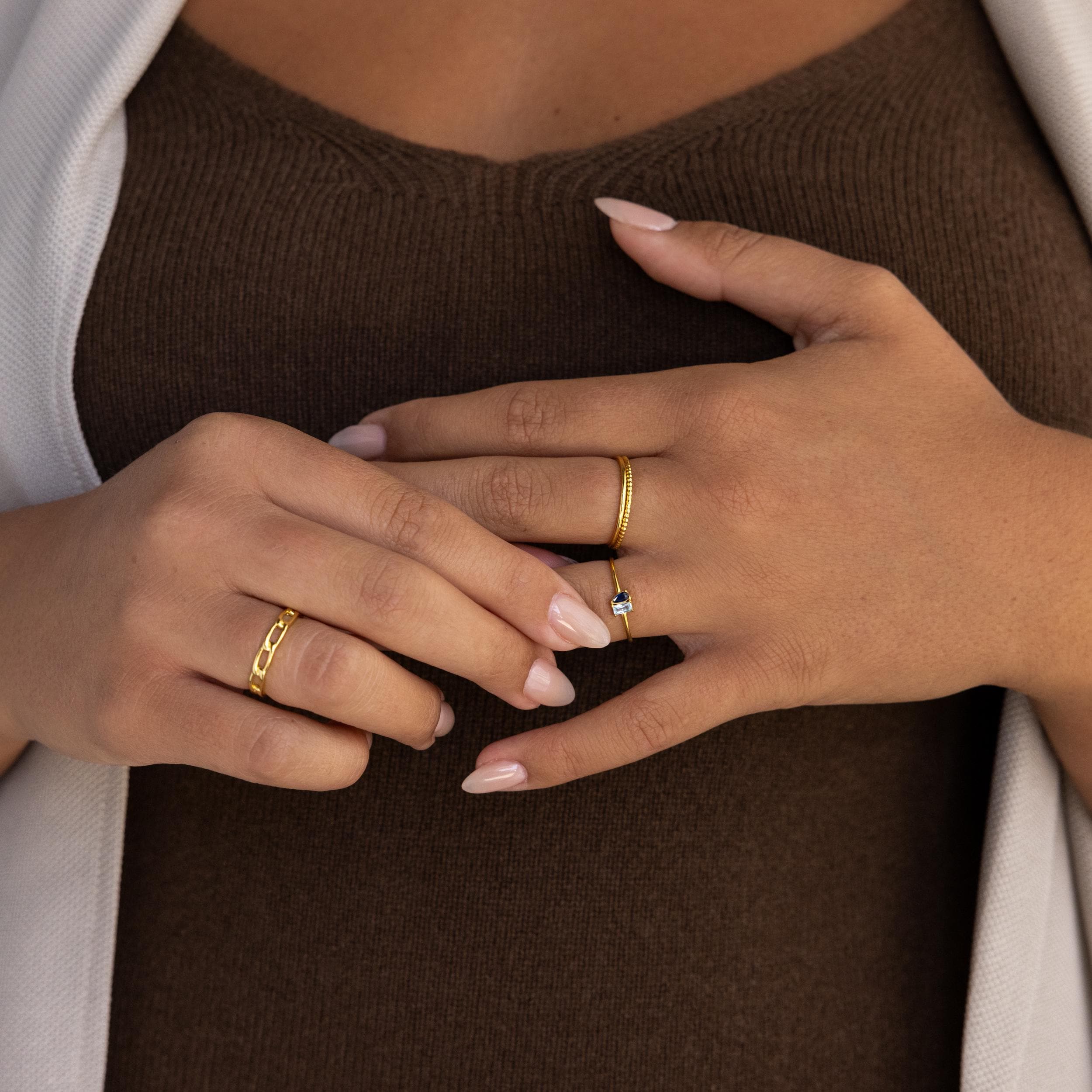 Tiny Toi et Moi Birthstone Ring