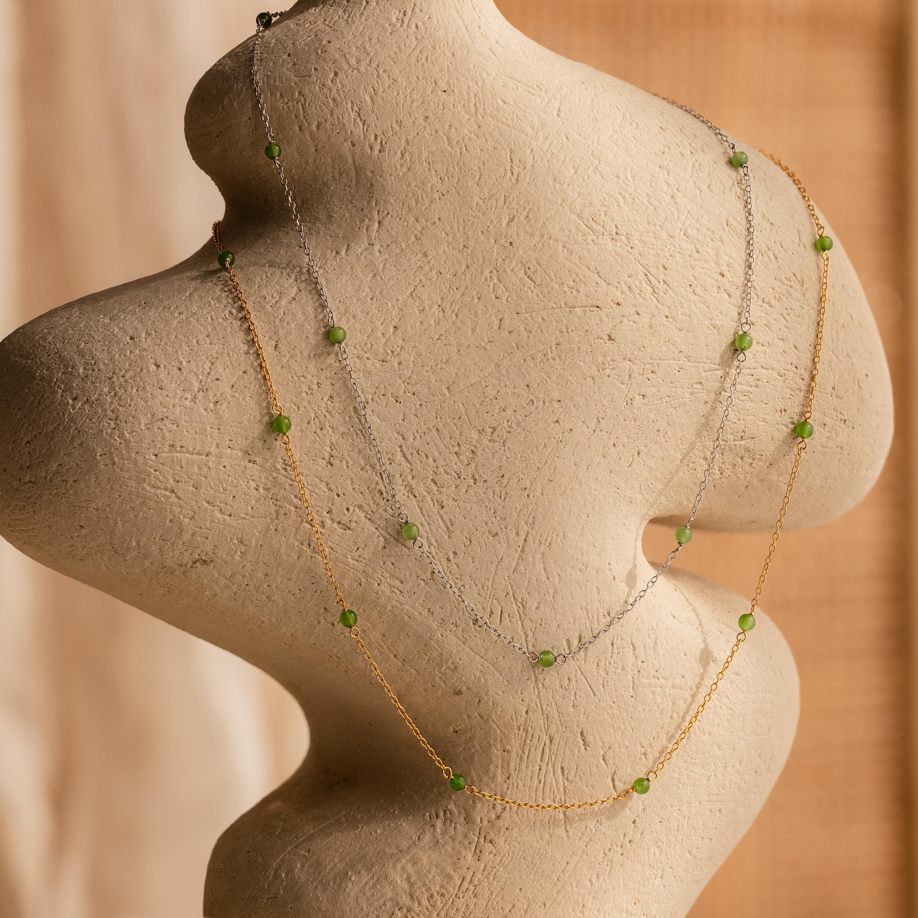 Dainty Jade Station Necklace