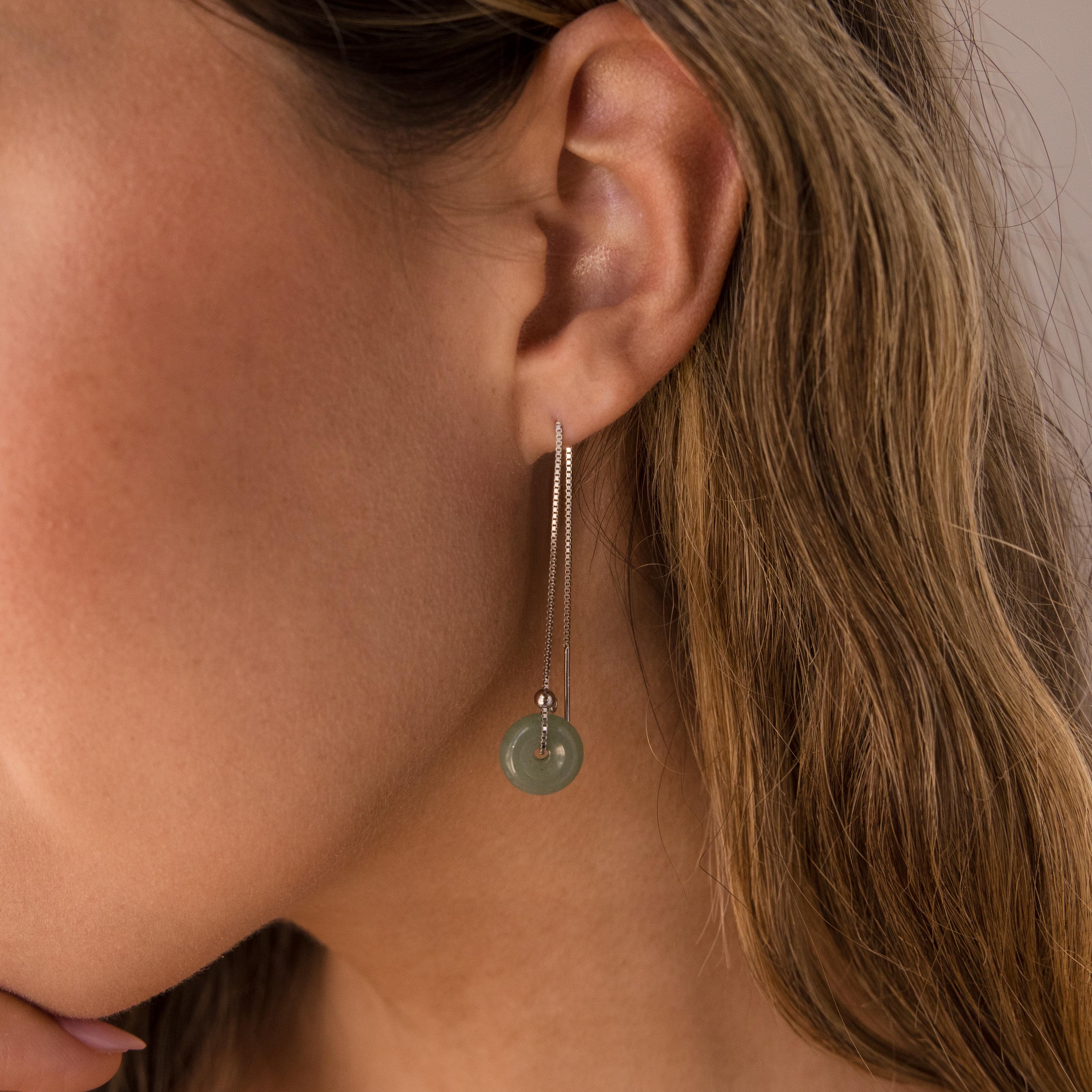 Jade Threader Earrings