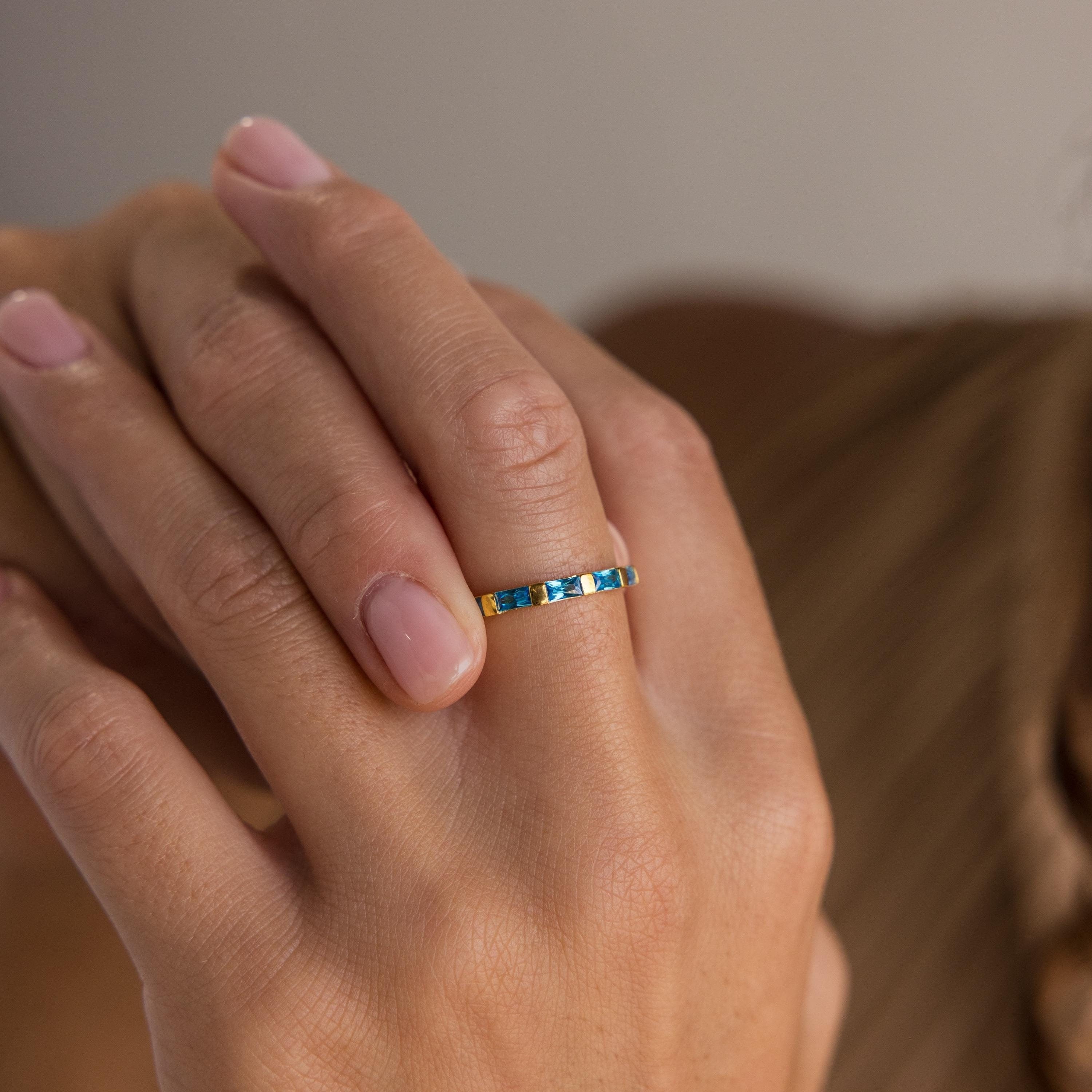 Half Eternity Birthstone Ring