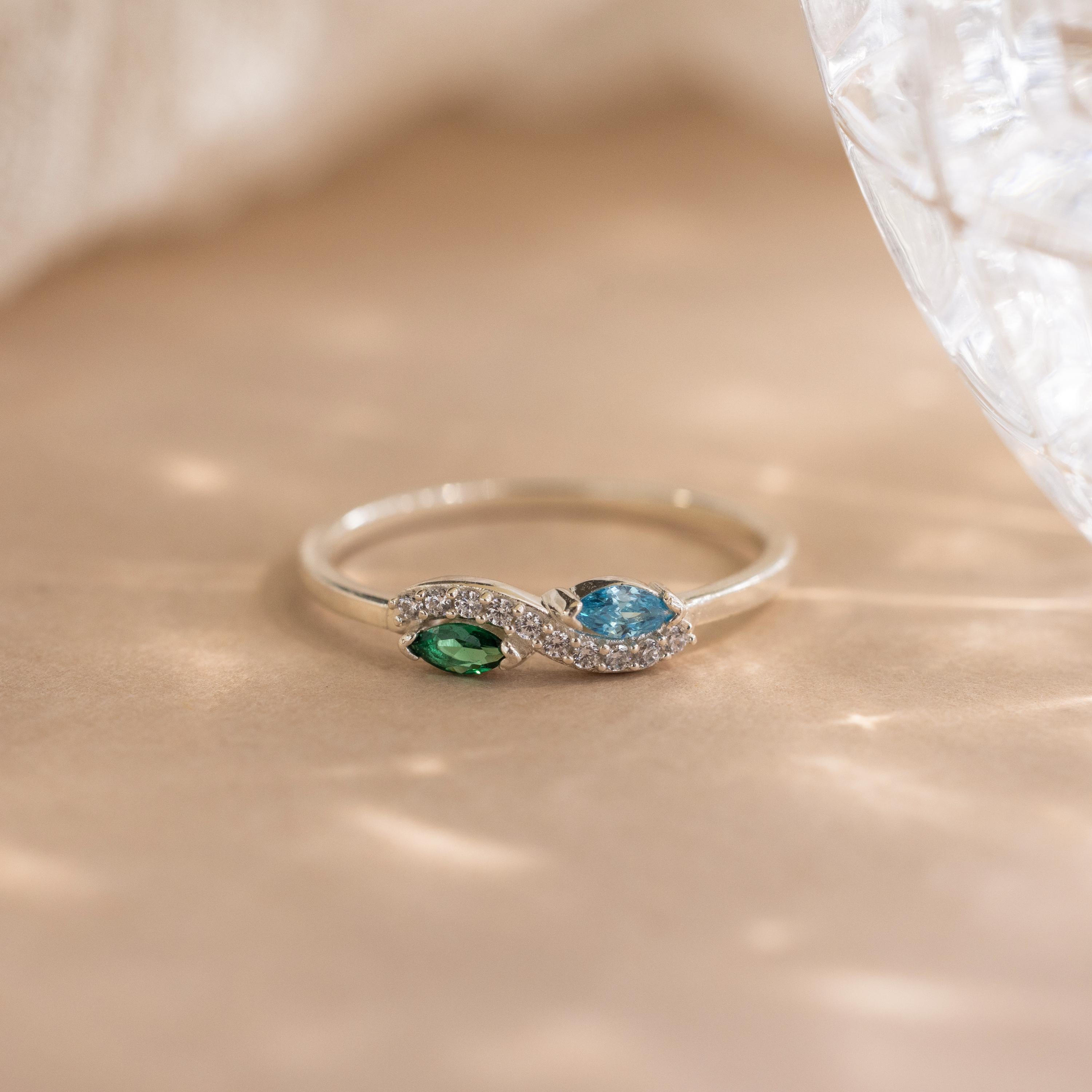 Infinity Marquise Birthstone Ring