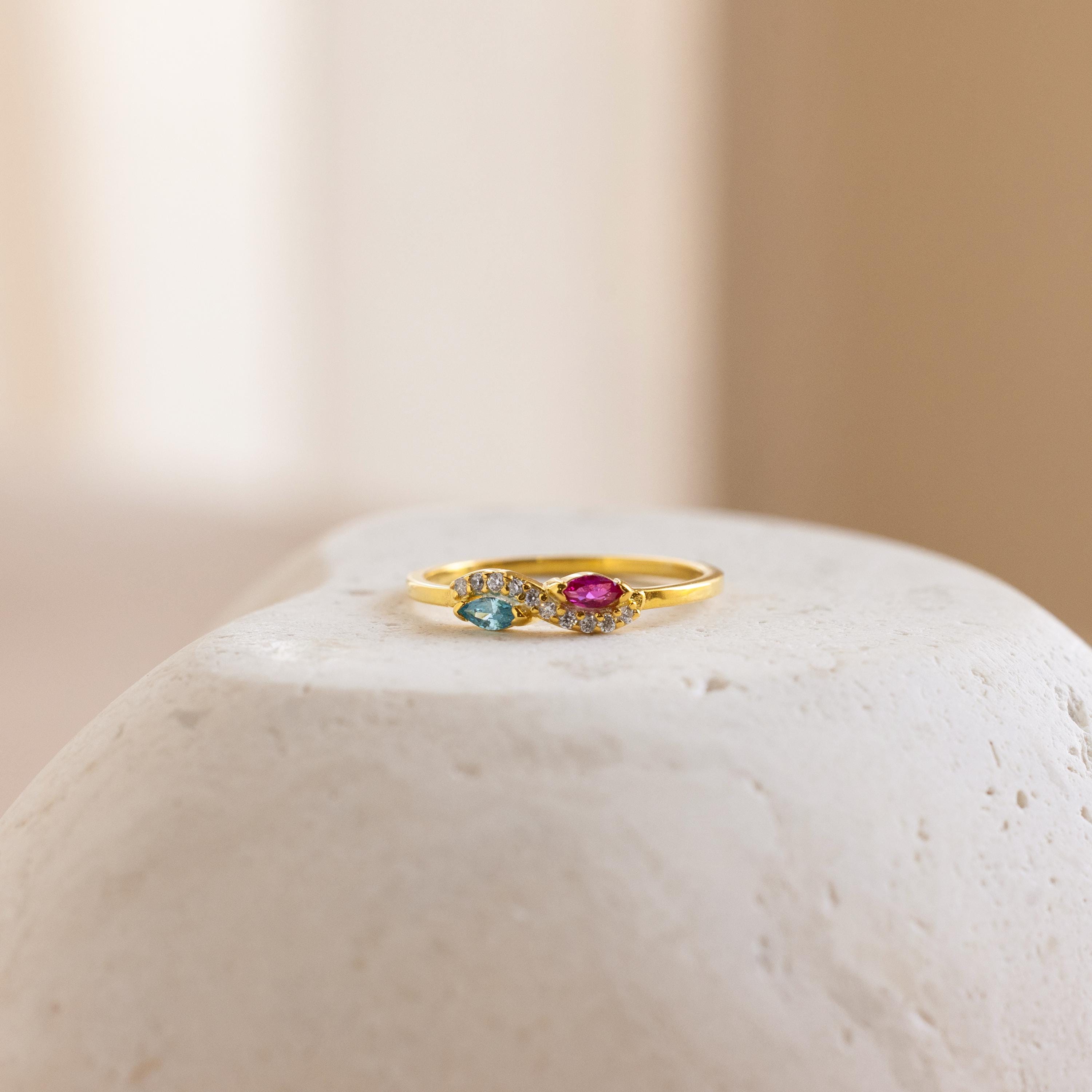 Infinity Marquise Birthstone Ring