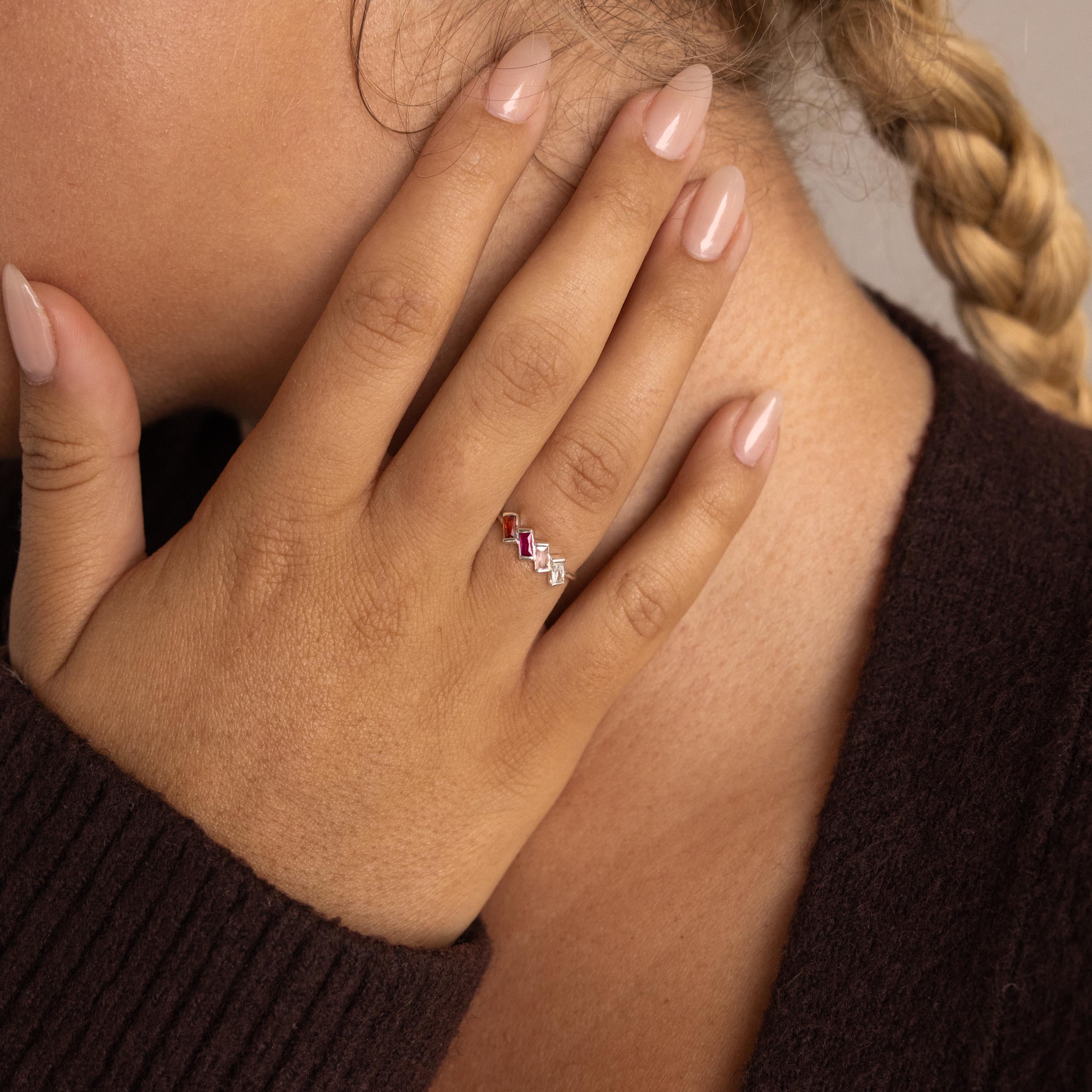 Multiple Baguette Birthstone Ring