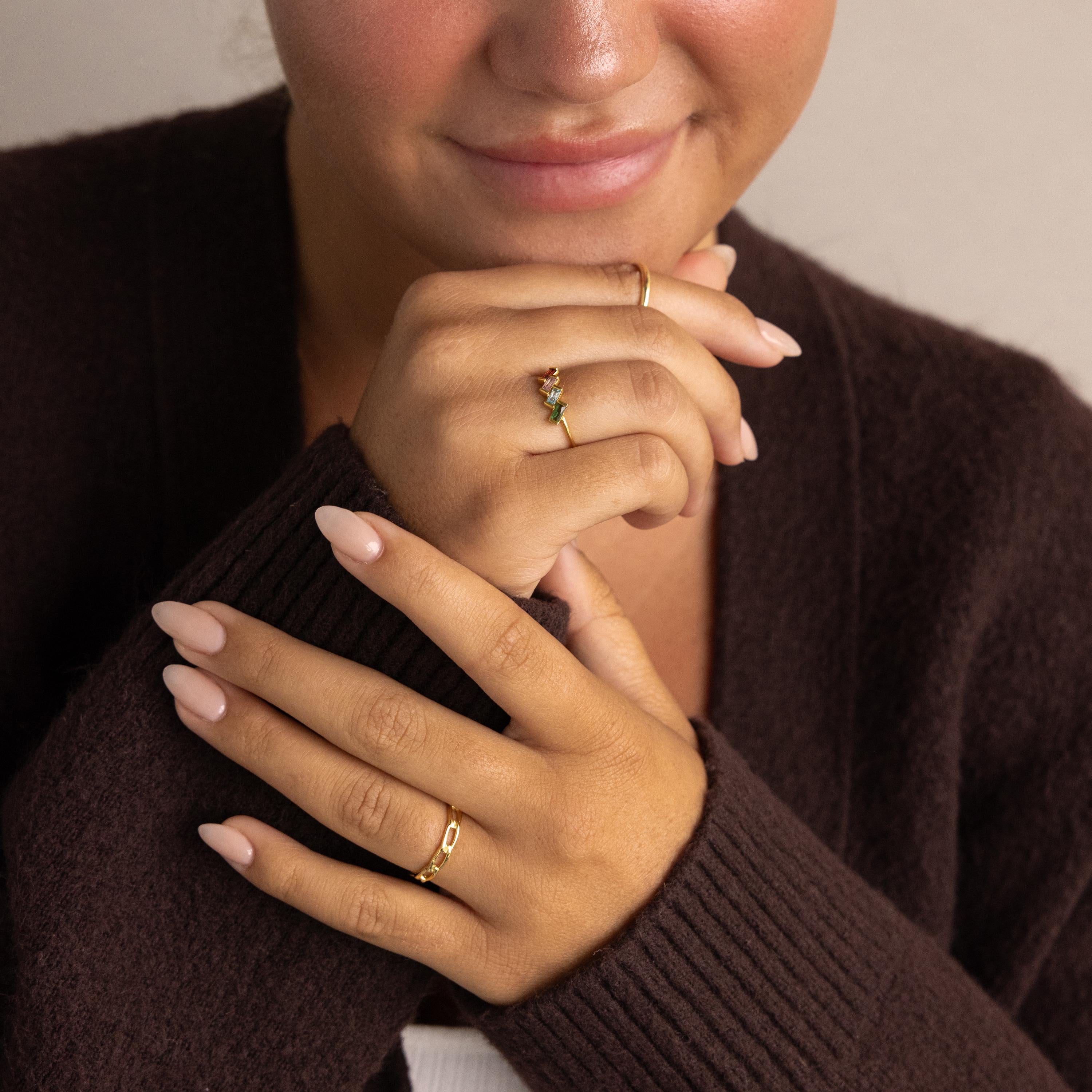 Multiple Baguette Birthstone Ring