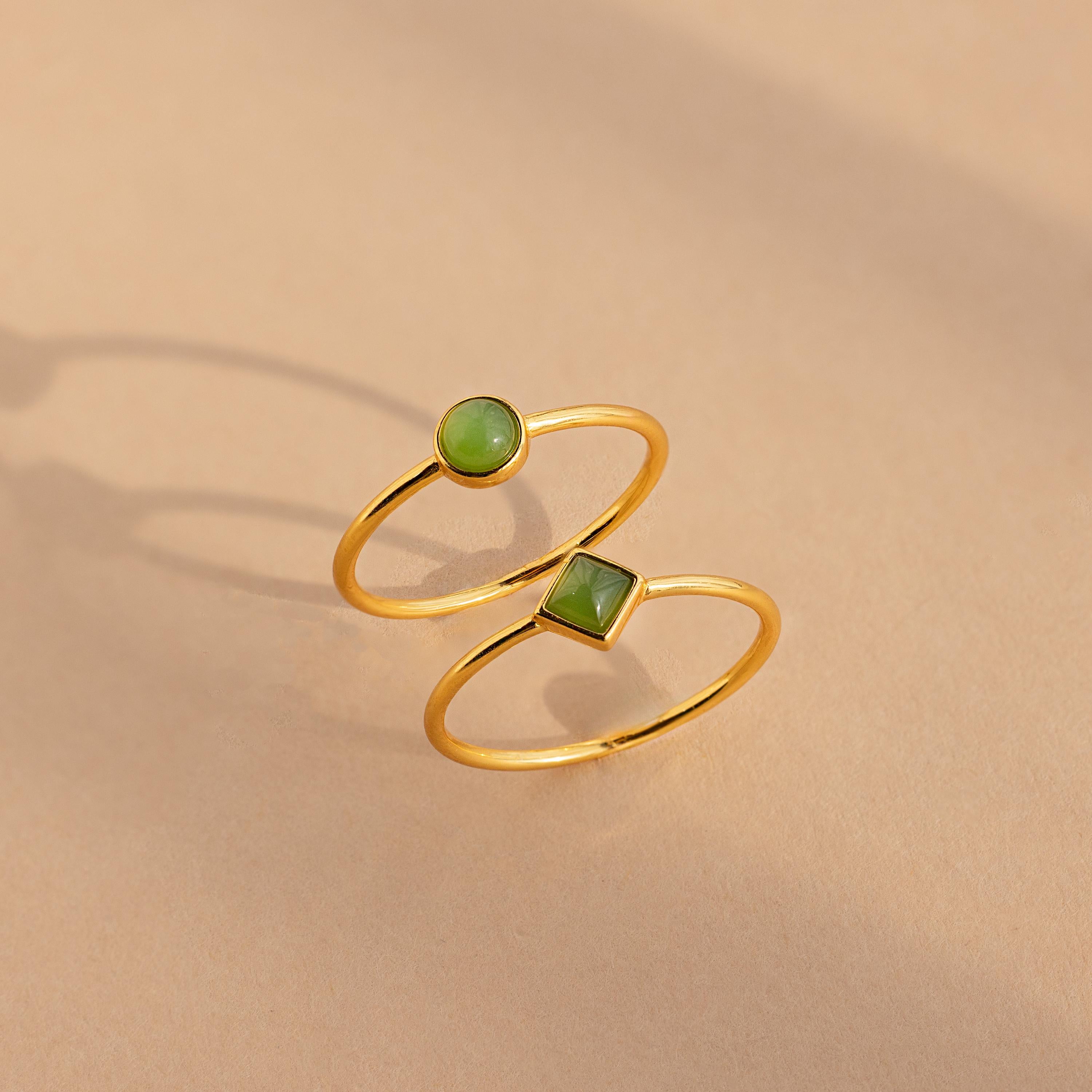 Dainty Jade Ring Set