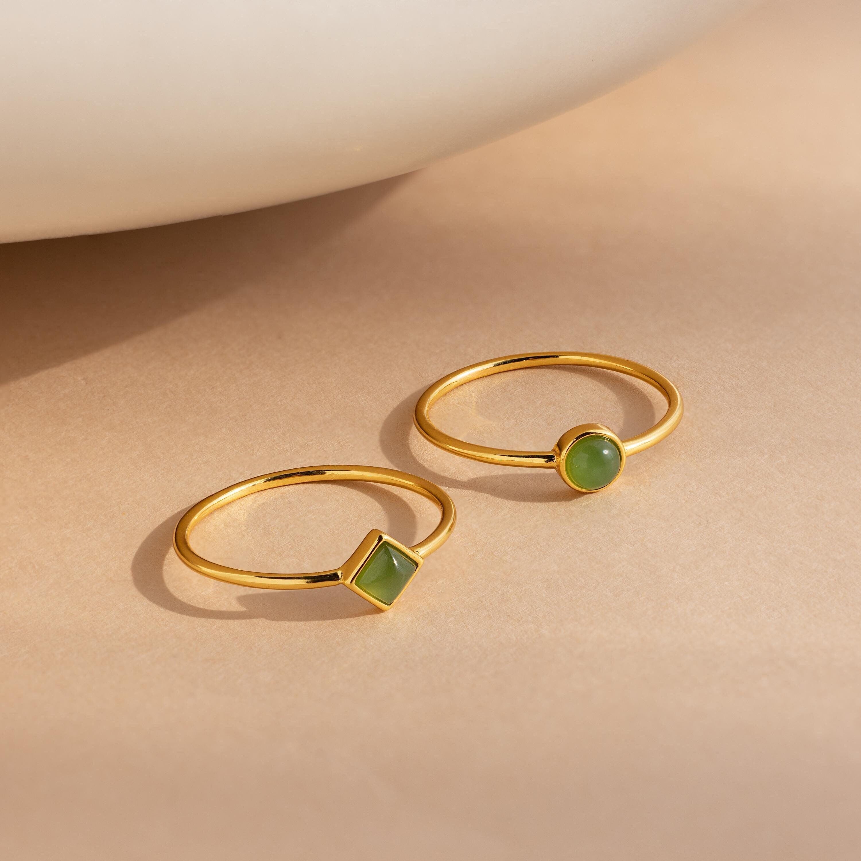 Dainty Jade Ring Set