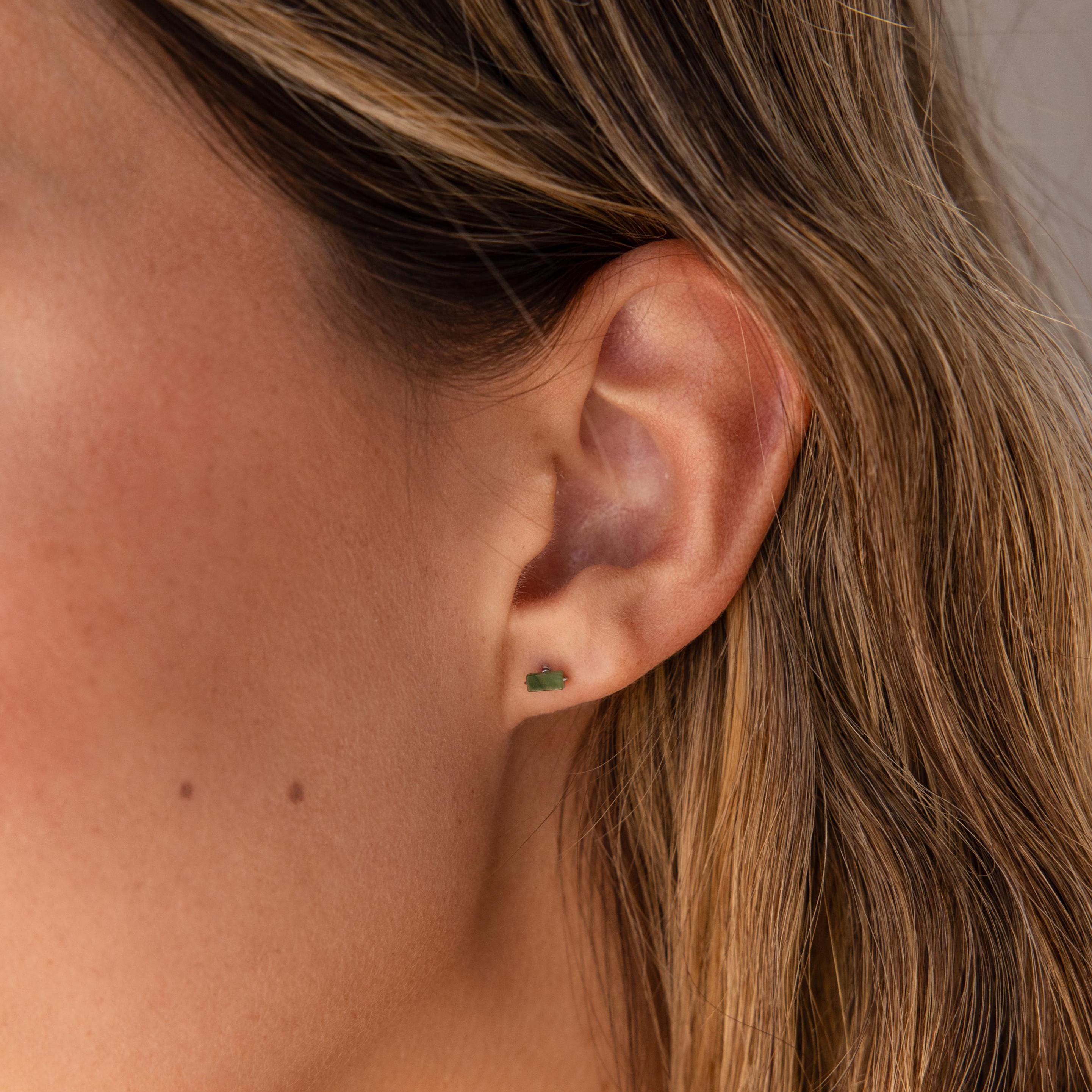 Jade Bar Studs