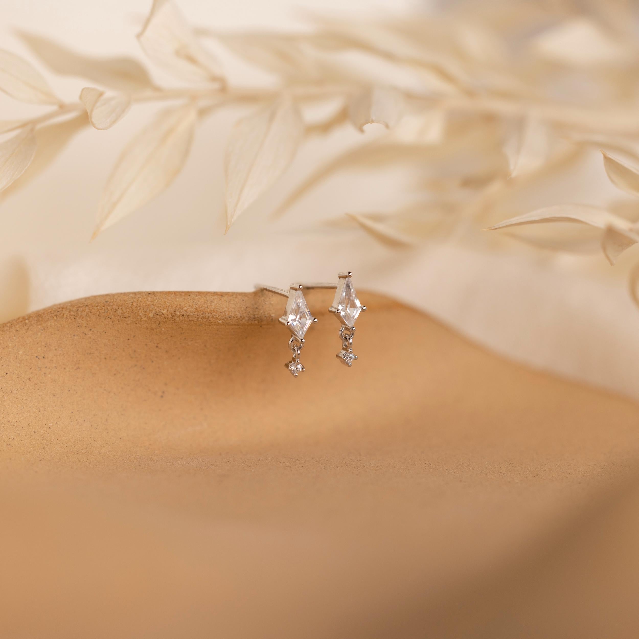 Diamond Kite Drop Earrings