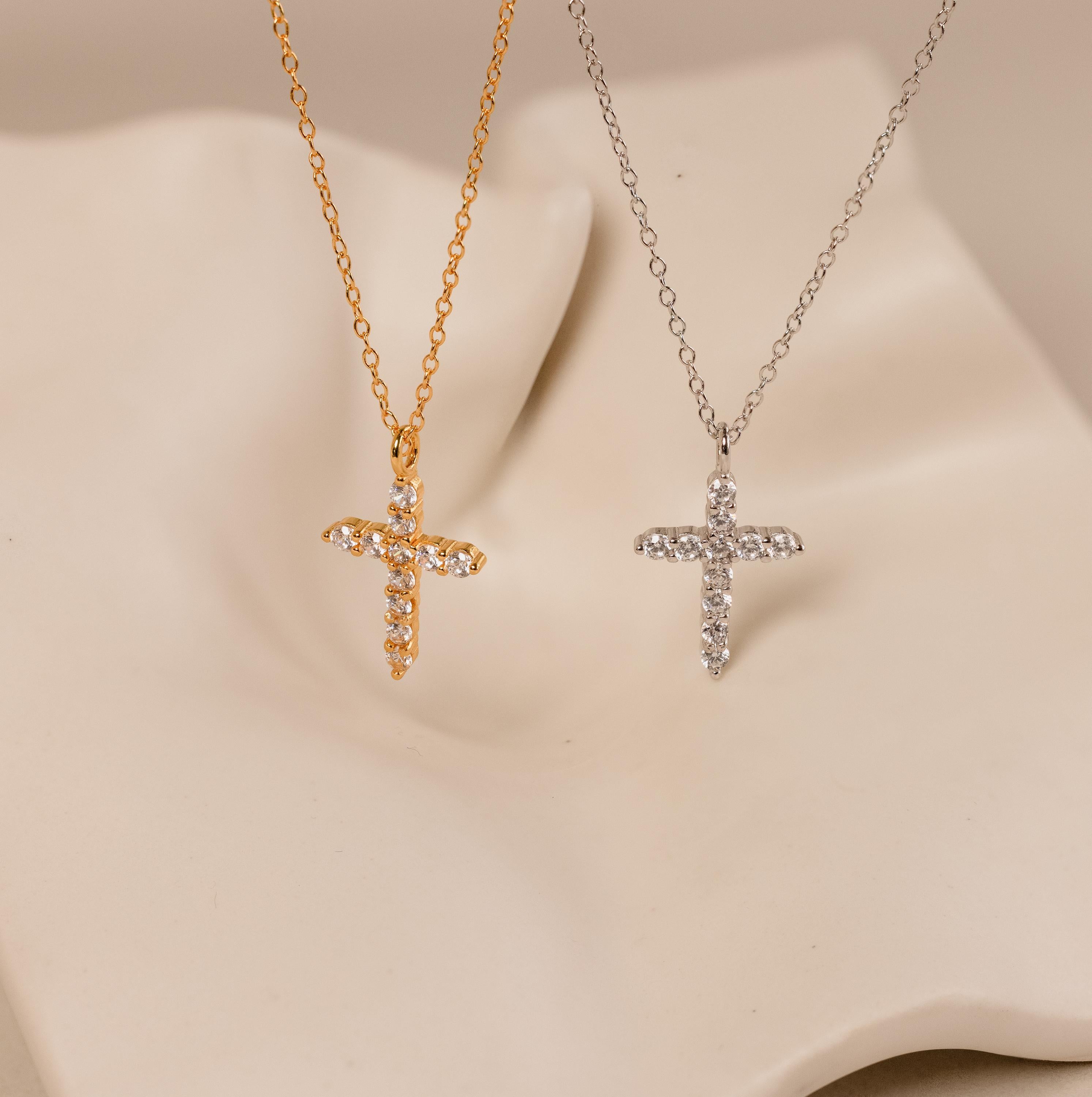 Pave Cross Necklace