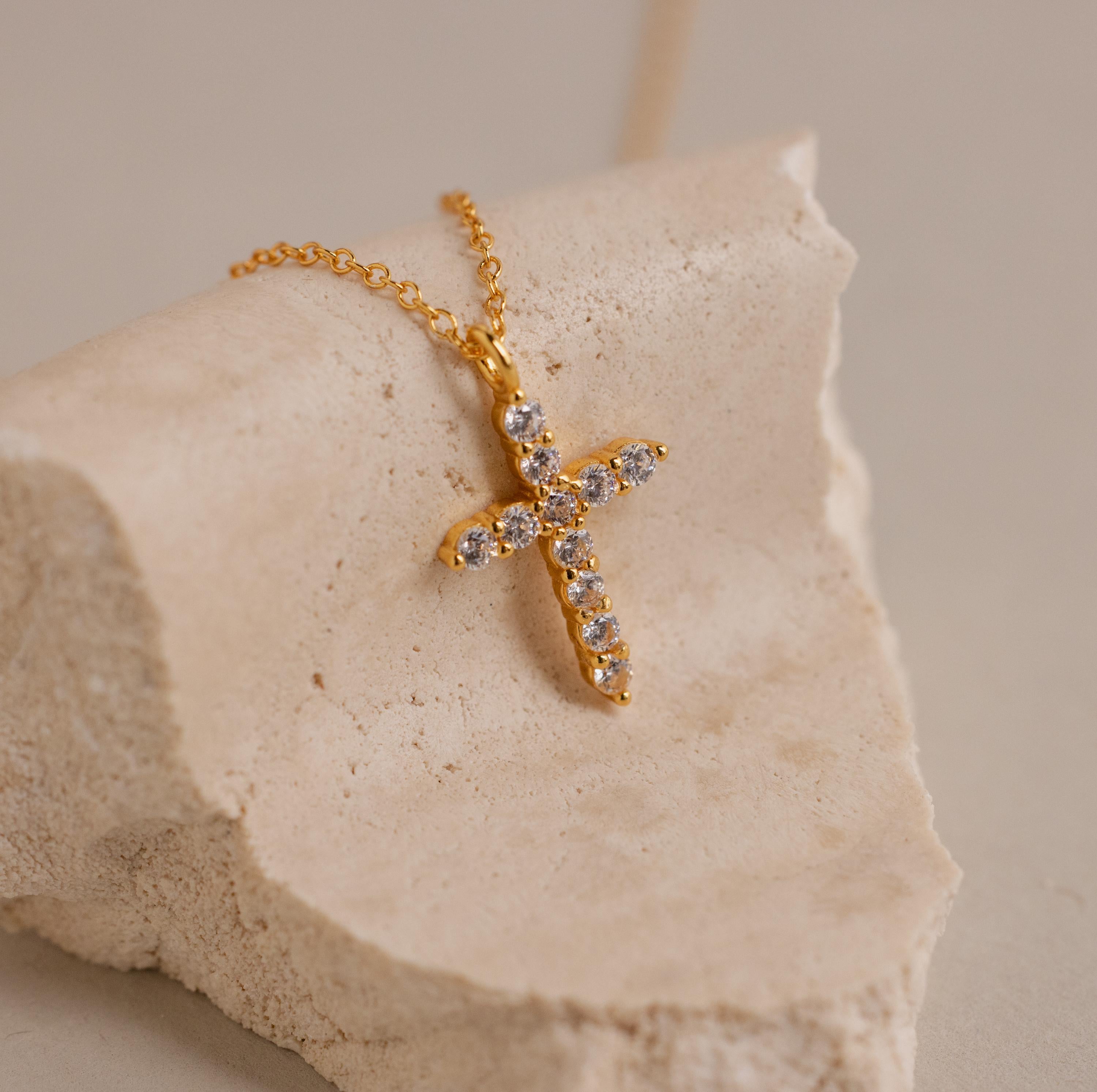 Pave Cross Necklace