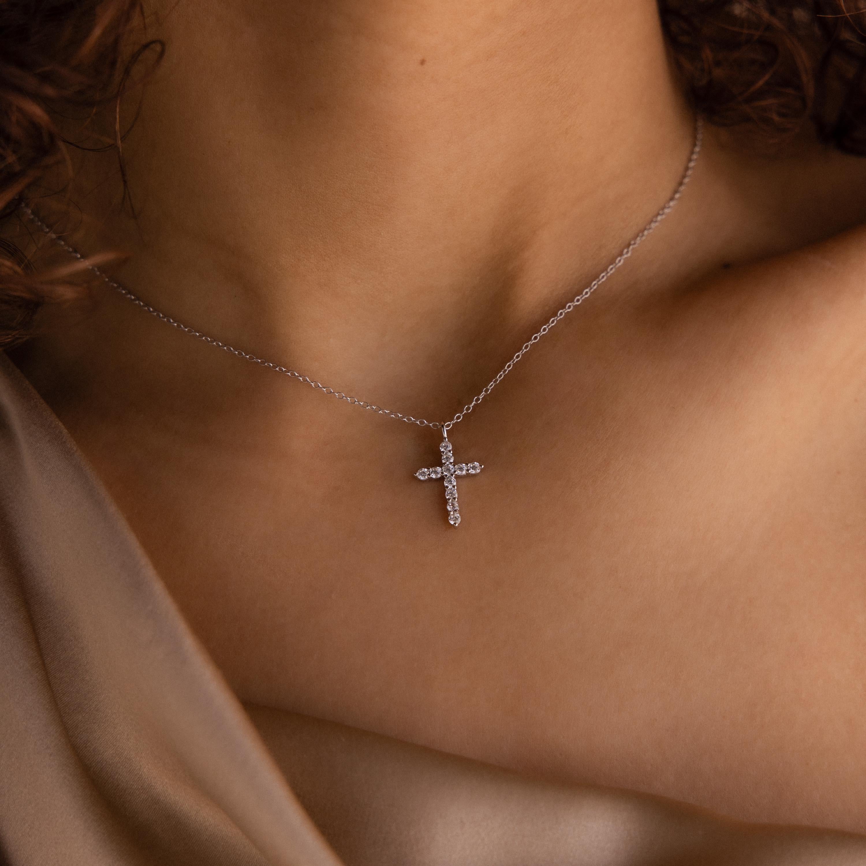 Pave Cross Necklace